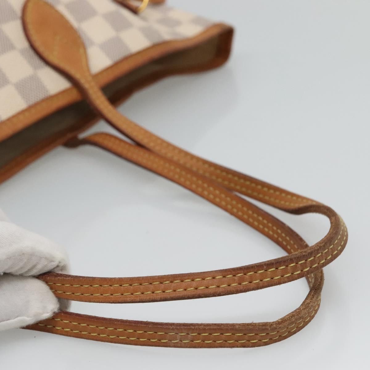 Louis Vuitton Neverfull Mm White Canvas Tote Bag (Pre-Owned) Size ONE SIZE - 6 Thumbnail