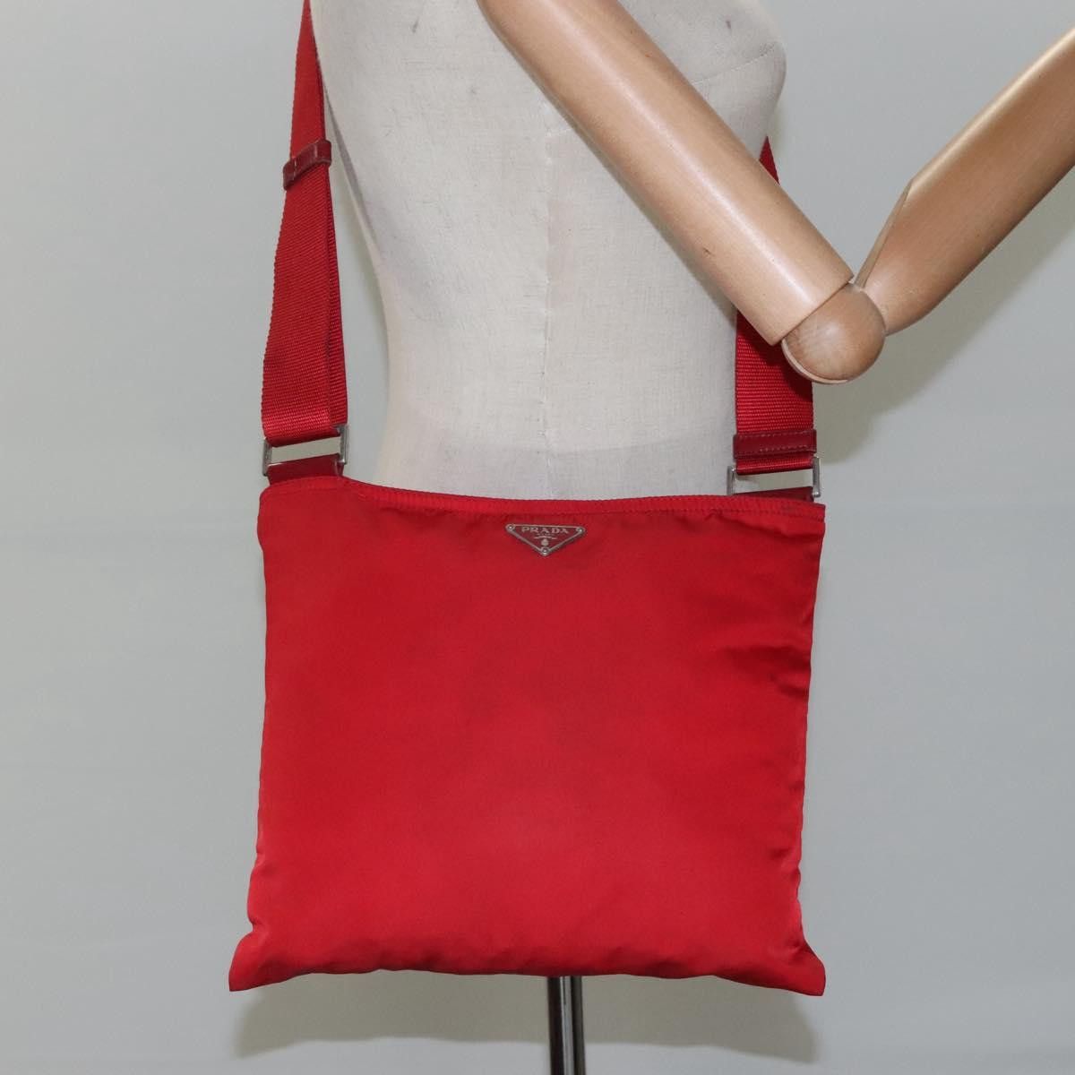 Prada Tessuto Red Synthetic Shoulder Bag (Pre-Owned) Size ONE SIZE - 20 Thumbnail