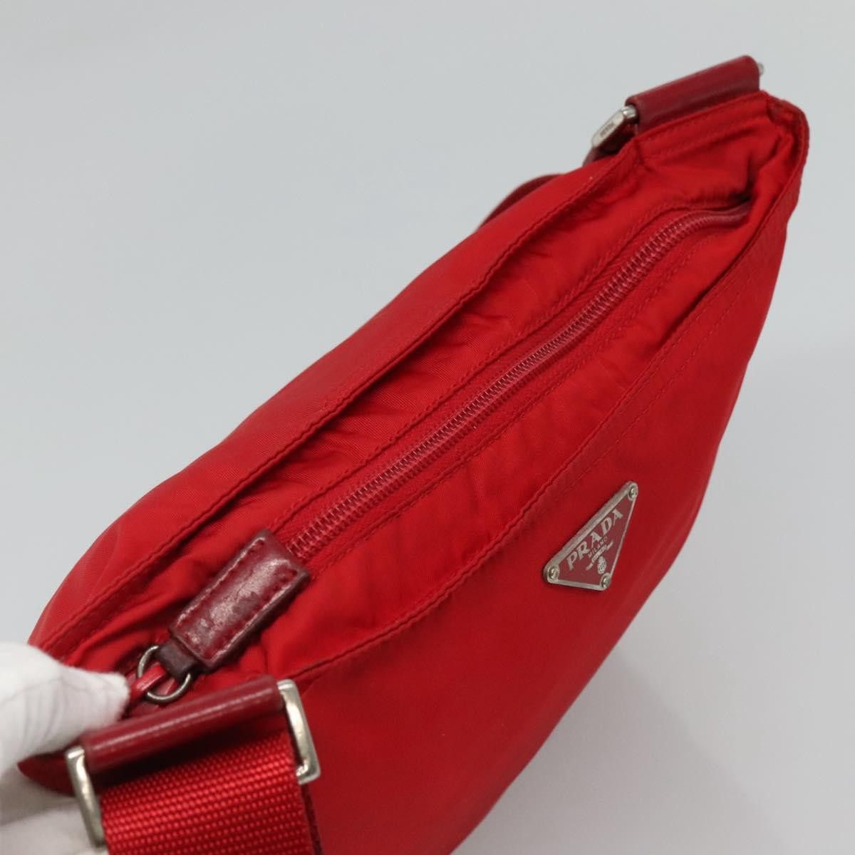 Prada Tessuto Red Synthetic Shoulder Bag (Pre-Owned) Size ONE SIZE - 5 Thumbnail