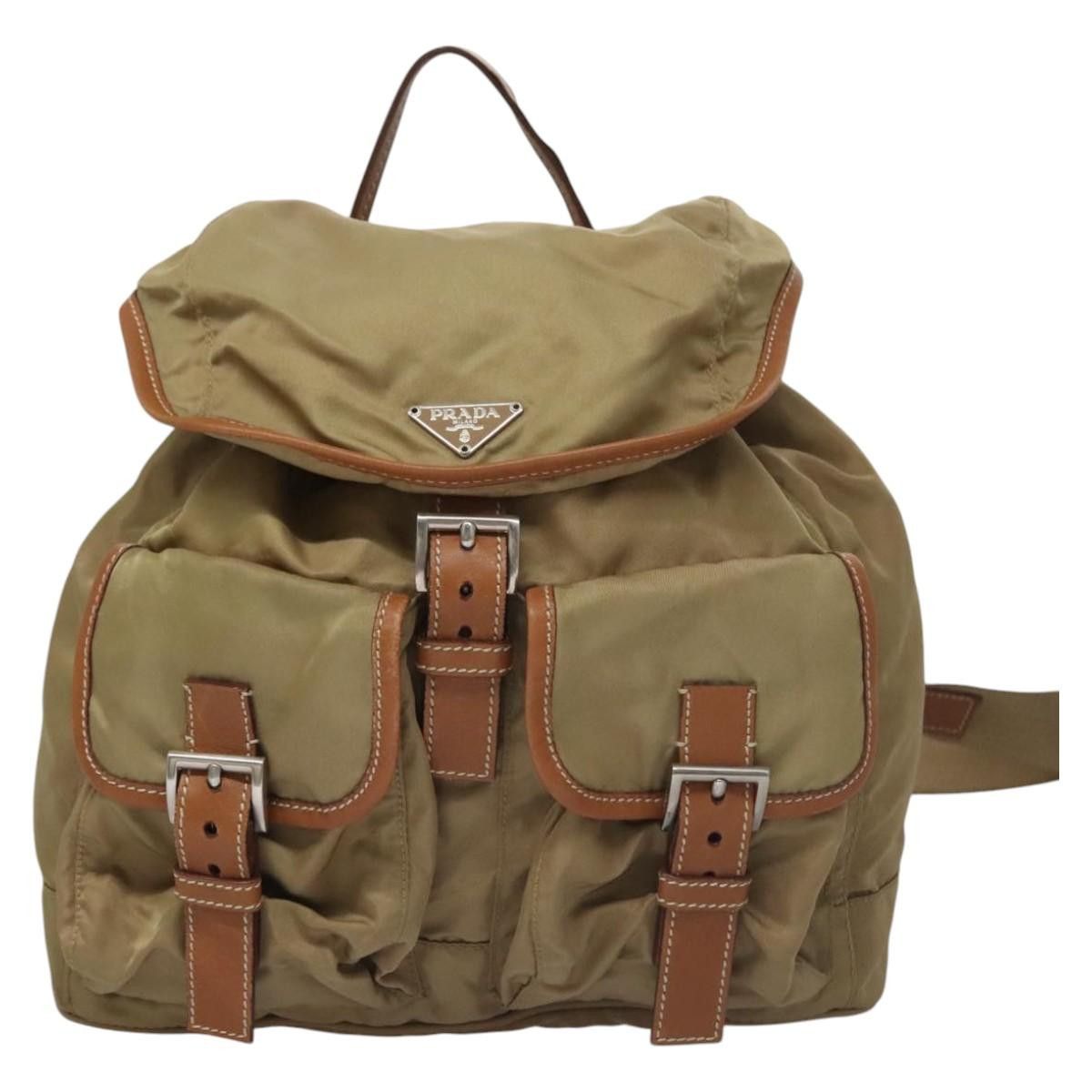 Prada Re-Nylon Khaki Synthetic Backpack Bag (Pre-Owned) Size ONE SIZE - 2 Thumbnail