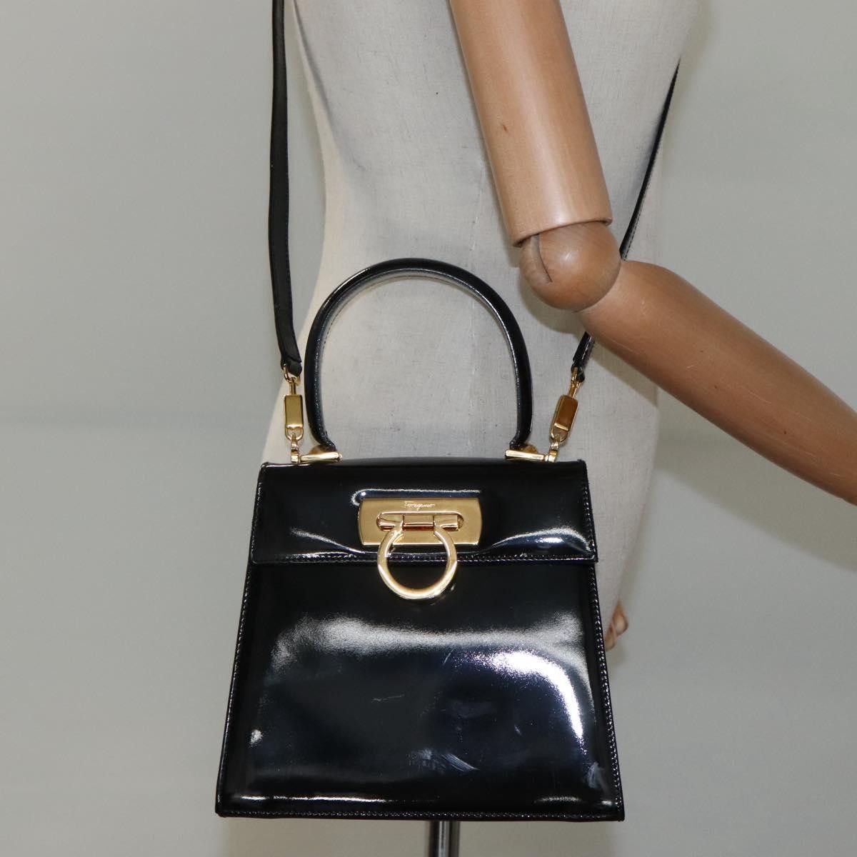 Salvatore Ferragamo Gancini Black Ceramic Handbag (Pre-Owned) Size ONE SIZE - 14 Thumbnail