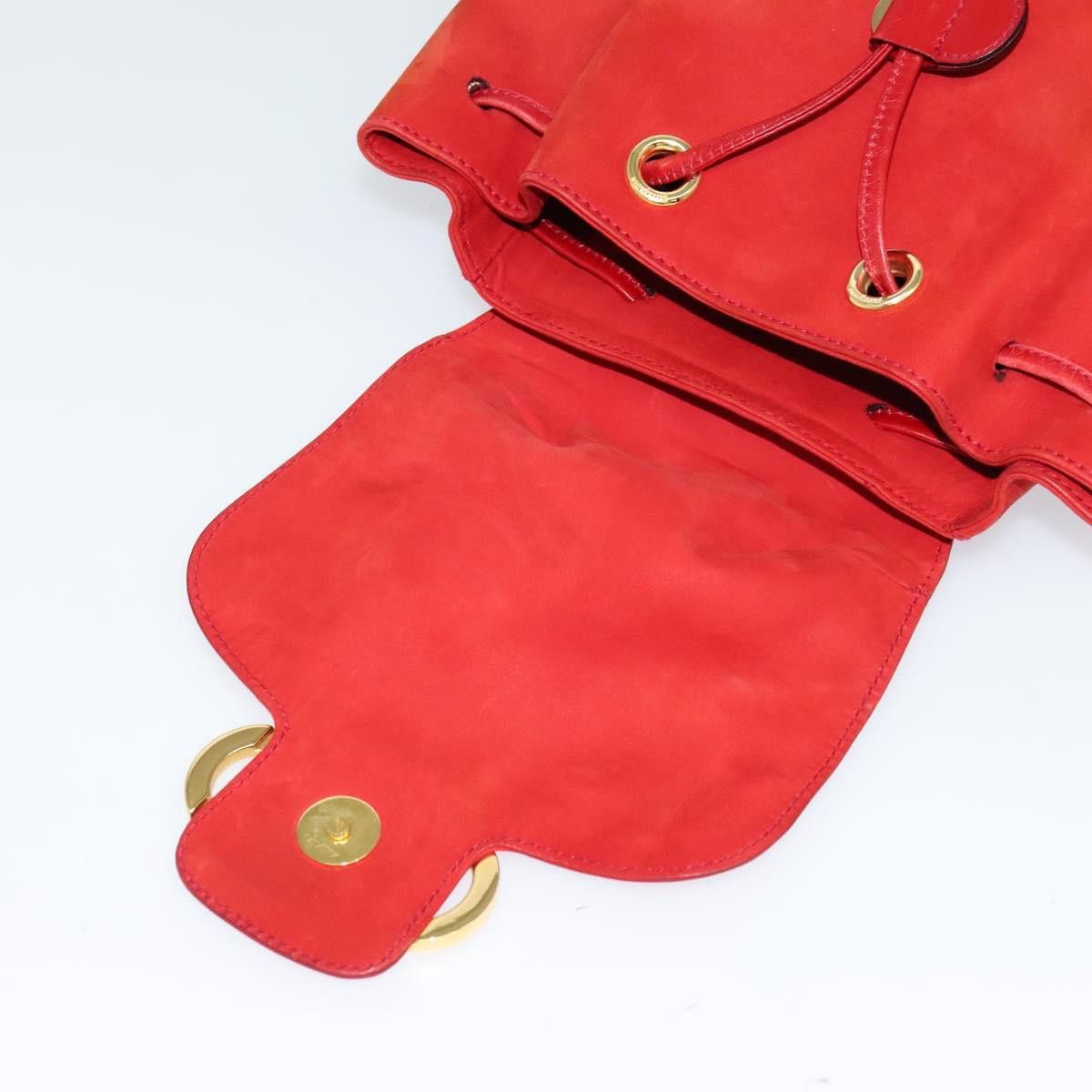 Salvatore Ferragamo Gancini Red Suede Backpack Bag (Pre-Owned) Size ONE SIZE - 19 Thumbnail