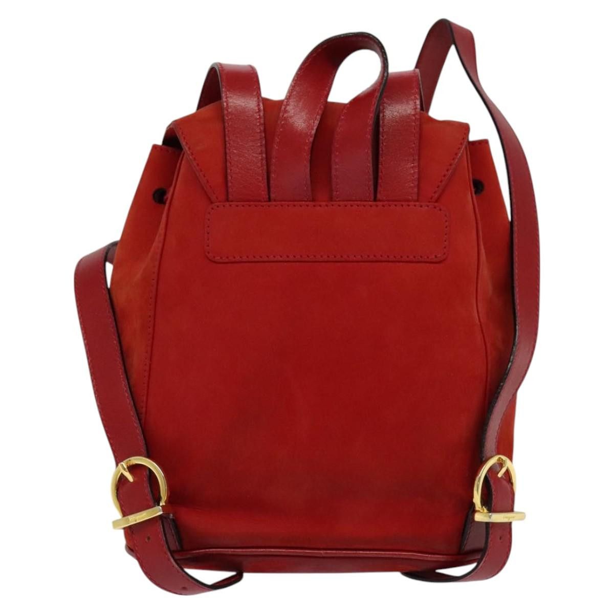 Salvatore Ferragamo Gancini Red Suede Backpack Bag (Pre-Owned) Size ONE SIZE - 2 Thumbnail