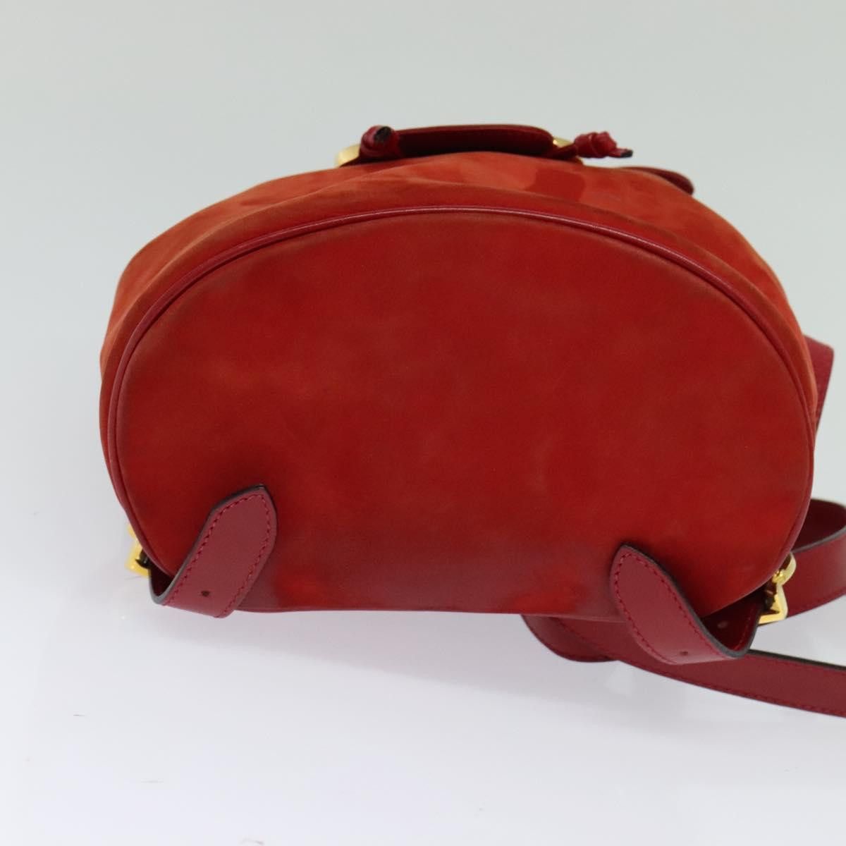 Salvatore Ferragamo Gancini Red Suede Backpack Bag (Pre-Owned) Size ONE SIZE - 17 Thumbnail