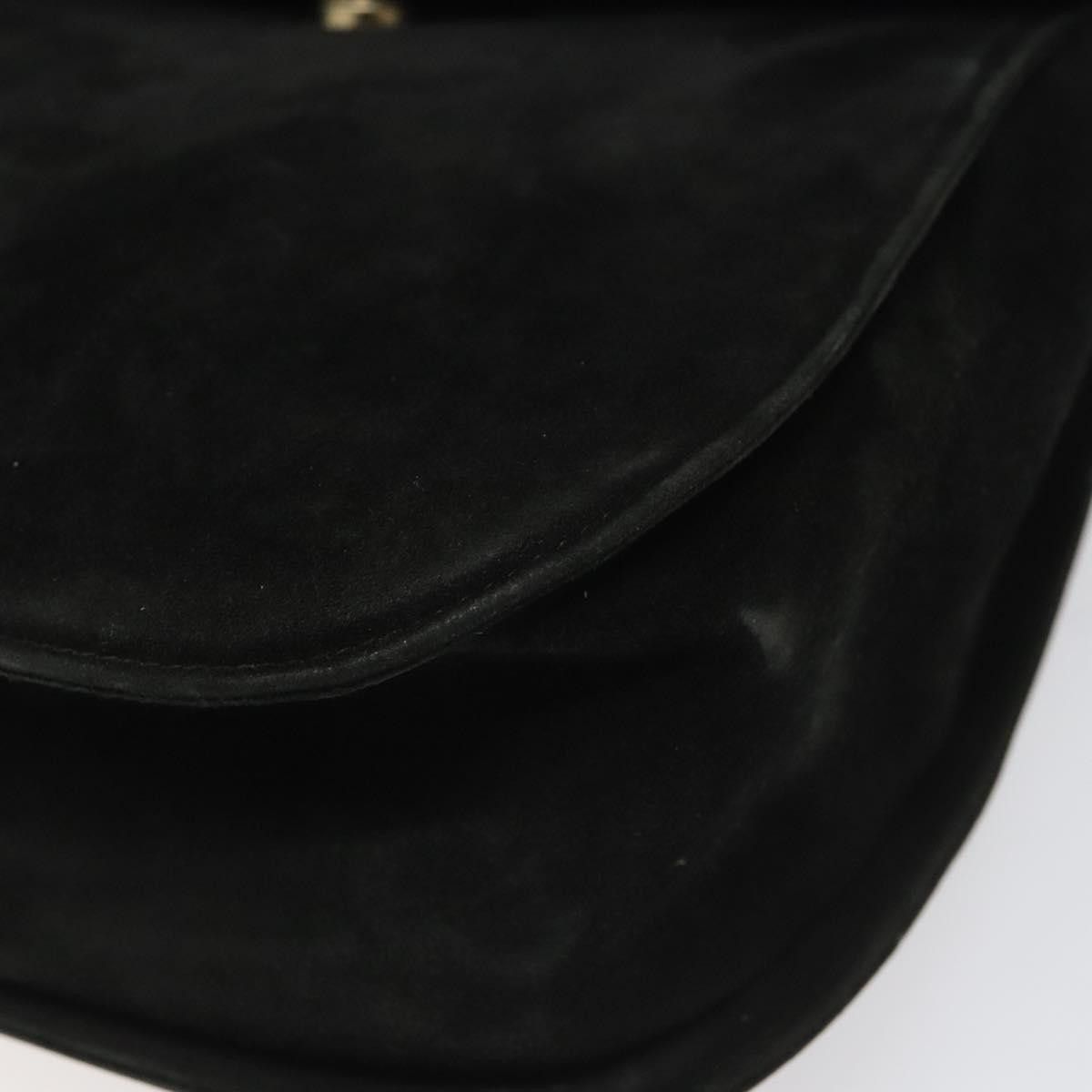 Salvatore Ferragamo Gancini Black Suede Shoulder Bag (Pre-Owned) Size ONE SIZE - 6 Thumbnail