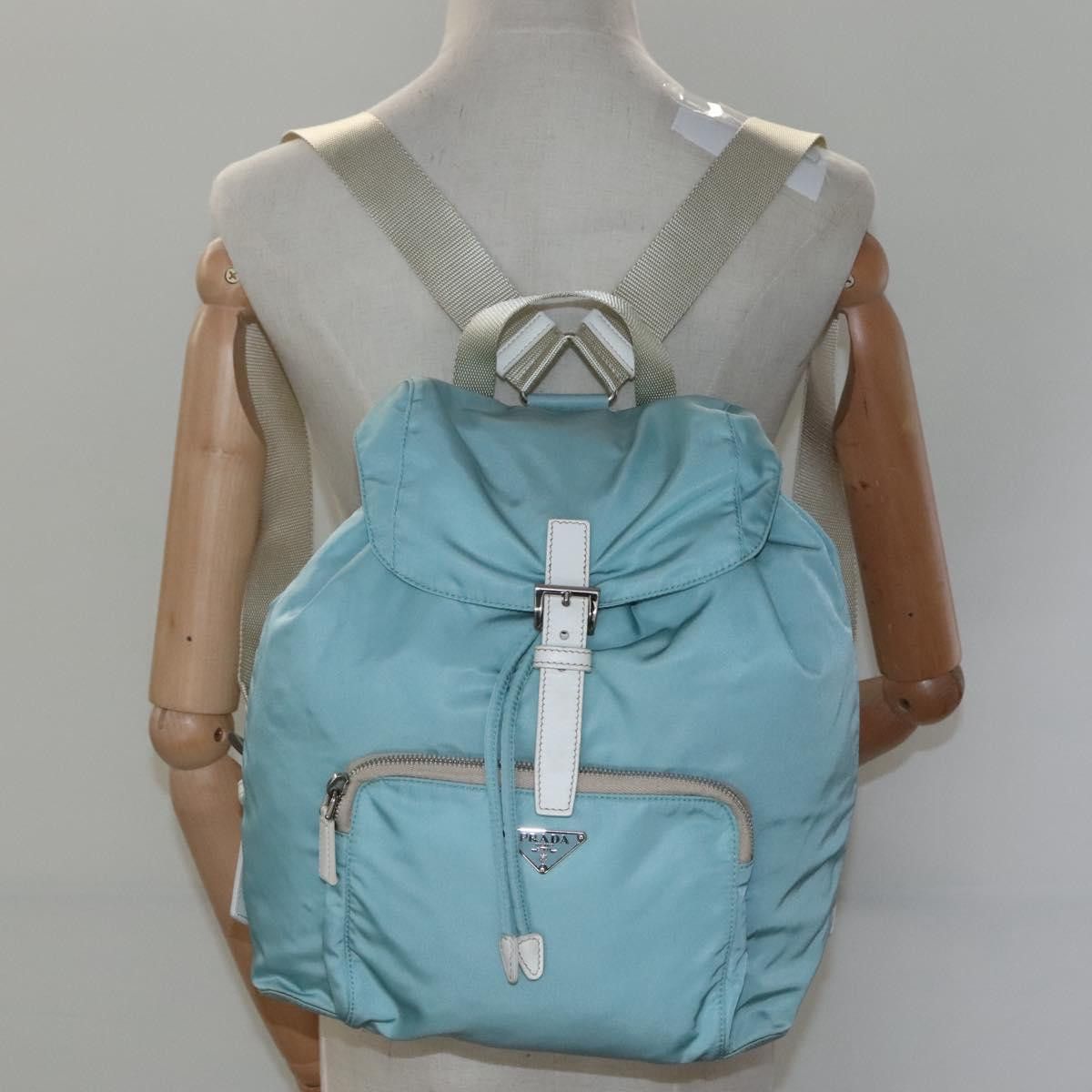 Prada Re-Nylon Blue Canvas Backpack Bag (Pre-Owned) Size ONE SIZE - 19 Thumbnail