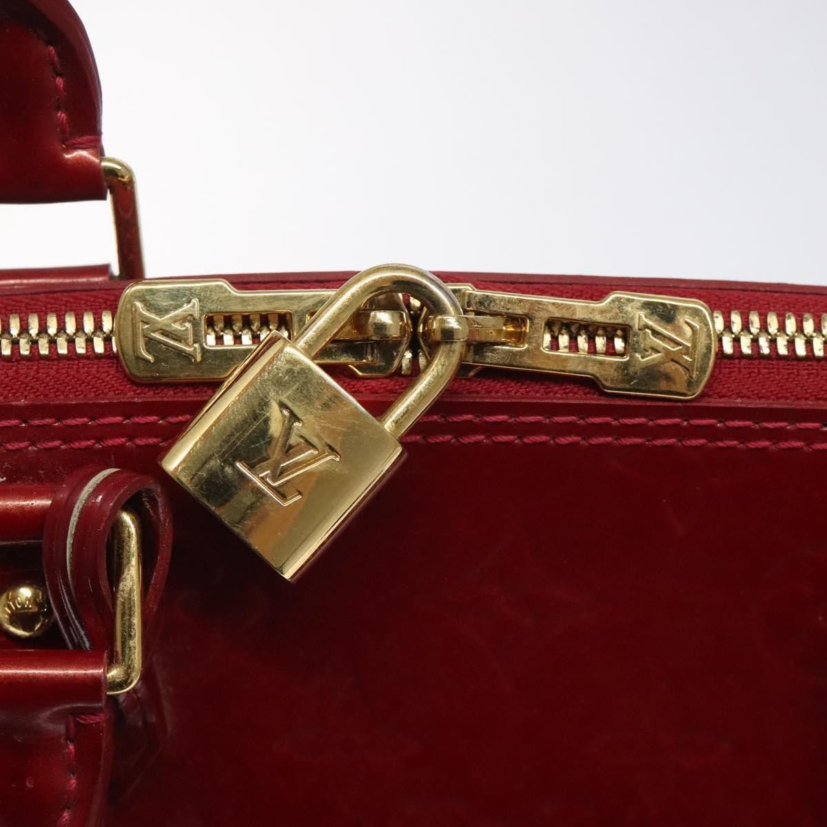Louis Vuitton Alma Burgundy Patent Leather Handbag (Pre-Owned) Size ONE SIZE - 14 Thumbnail