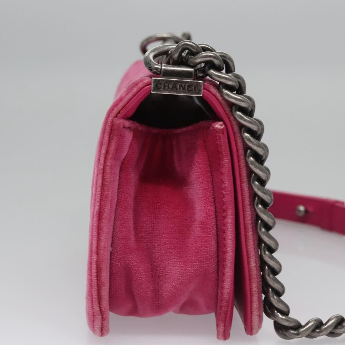 Chanel Boy Pink Velvet Shoulder Bag (Pre-Owned) Size ONE SIZE - 4 Thumbnail