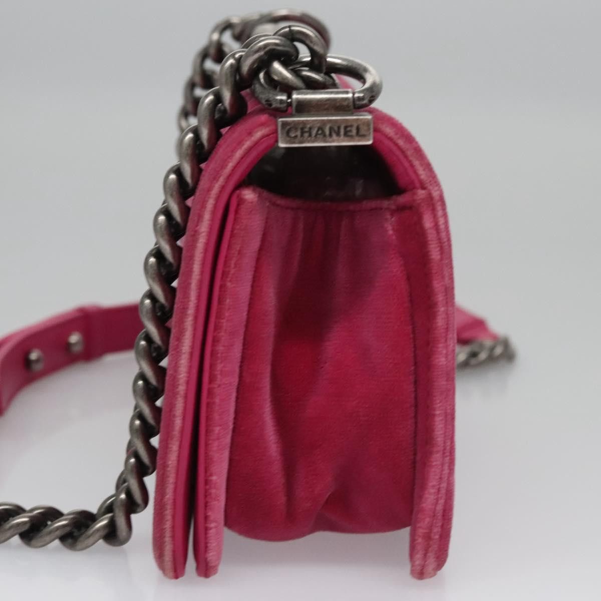 Chanel Boy Pink Velvet Shoulder Bag (Pre-Owned) Size ONE SIZE - 3 Thumbnail
