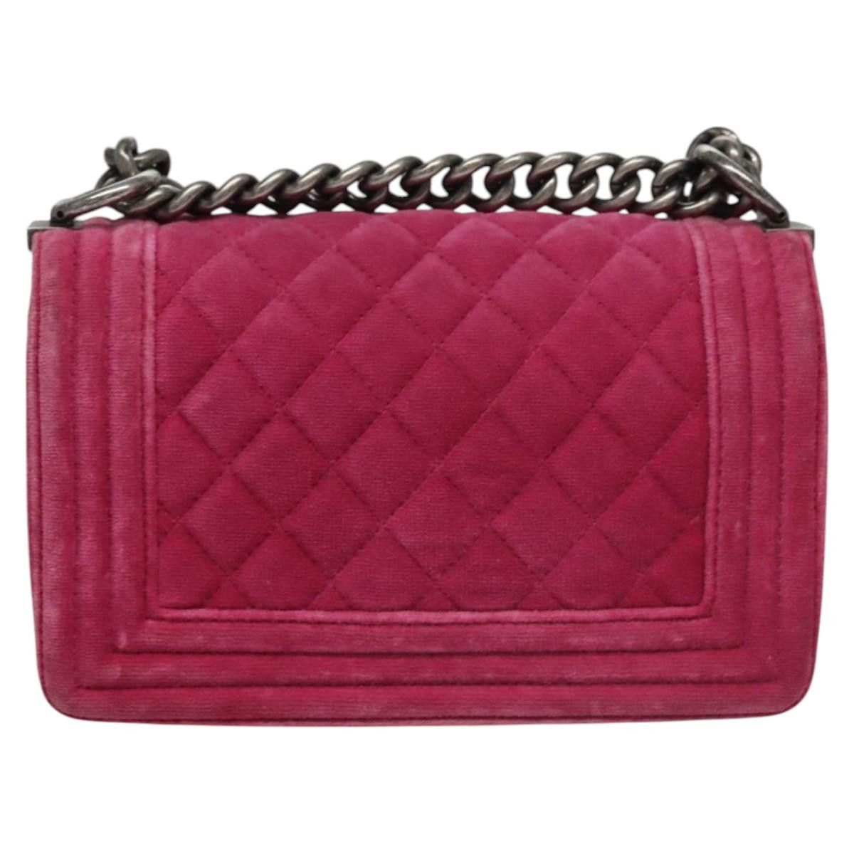 Chanel Boy Pink Velvet Shoulder Bag (Pre-Owned) Size ONE SIZE - 2 Thumbnail
