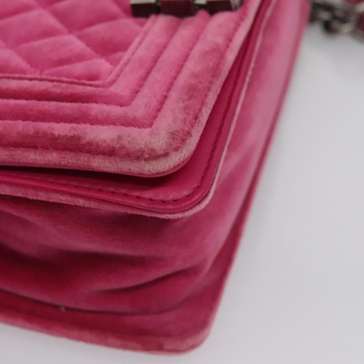 Chanel Boy Pink Velvet Shoulder Bag (Pre-Owned) Size ONE SIZE - 8 Thumbnail