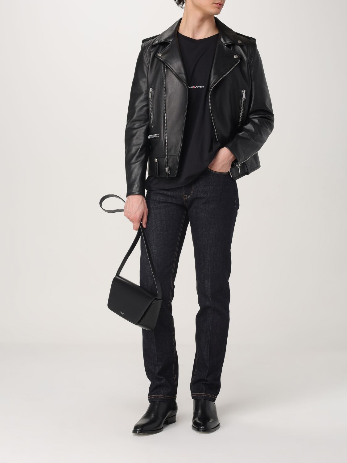 Saint Laurent Paris Saint Laurent Shoulder Bag Men Black Size ONE SIZE - 2 Thumbnail