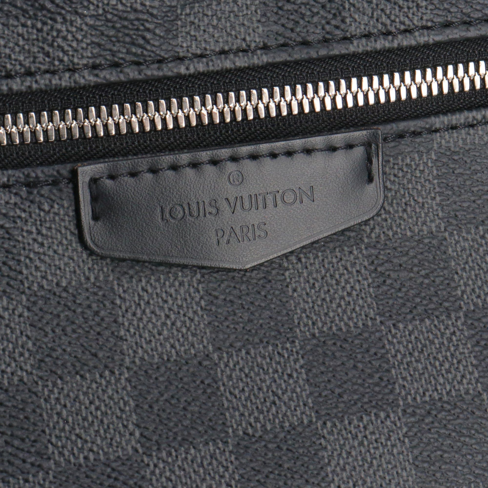 Louis Vuitton LOUIS VUITTON - Louis Vuitton Josh backpack in black leather and graphite damier canvas Size ONE SIZE - 6 Thumbnail