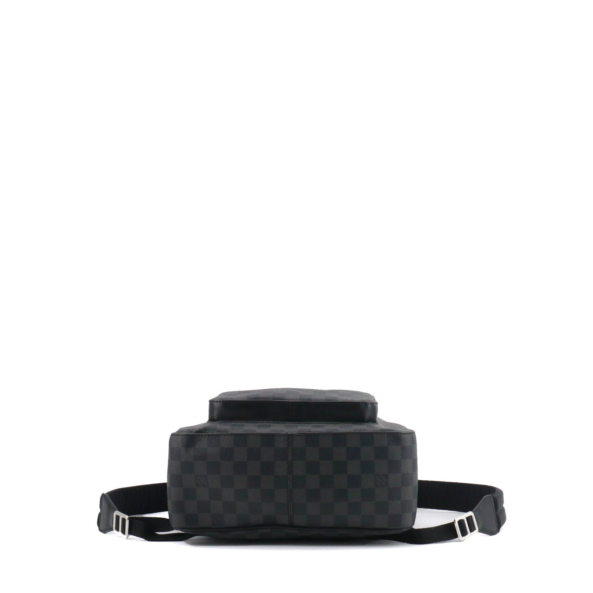 Louis Vuitton LOUIS VUITTON - Louis Vuitton Josh backpack in black leather and graphite damier canvas Size ONE SIZE - 3 Thumbnail