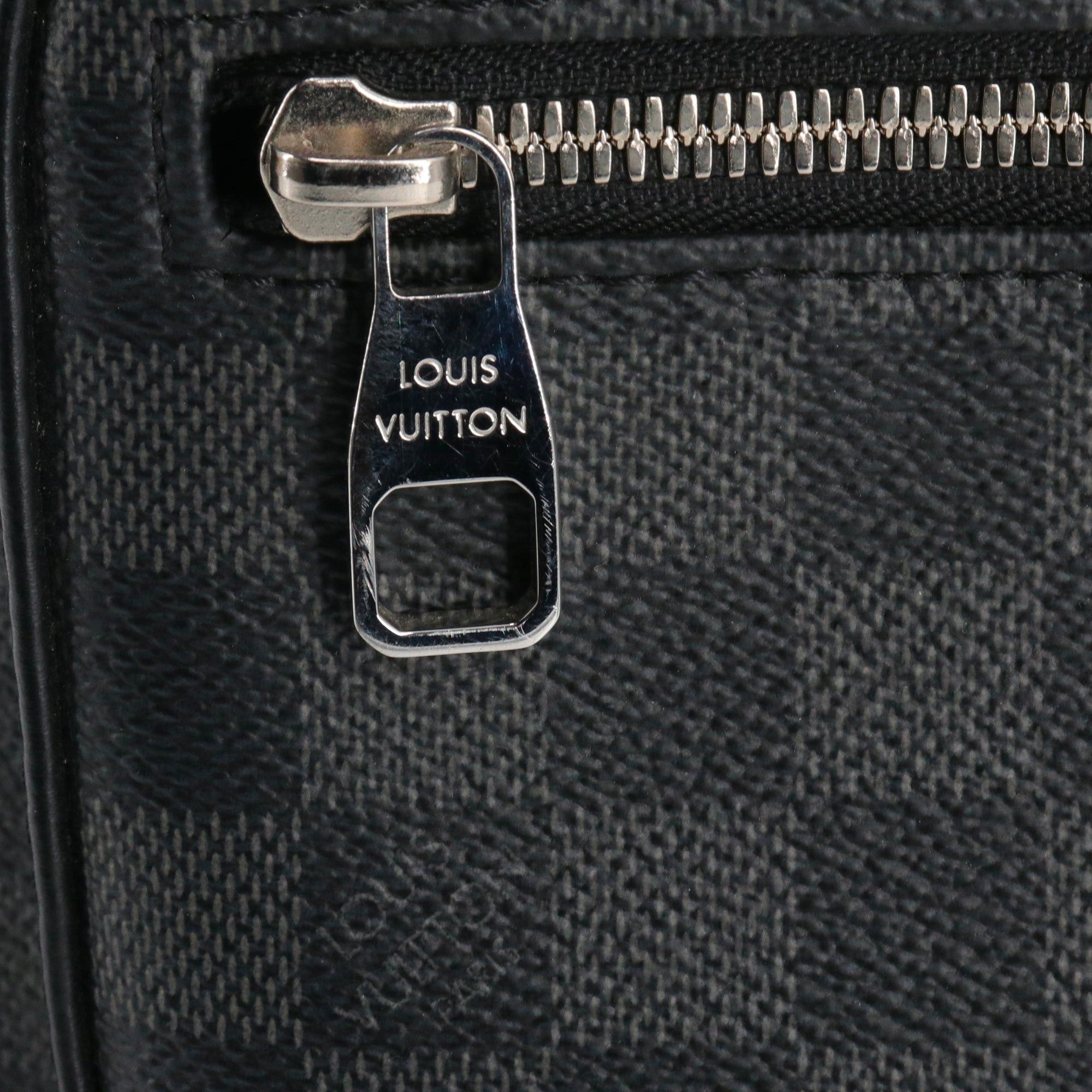 Louis Vuitton LOUIS VUITTON - Louis Vuitton Josh backpack in black leather and graphite damier canvas Size ONE SIZE - 7 Thumbnail