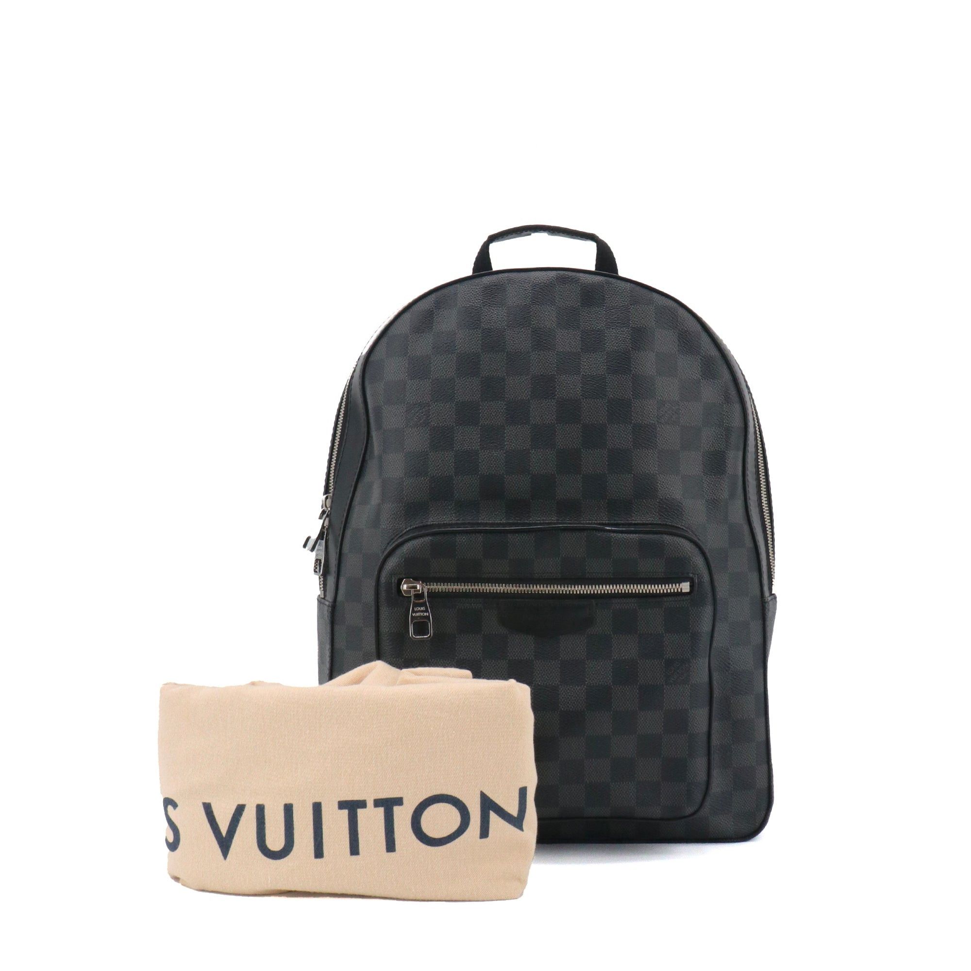 Louis Vuitton LOUIS VUITTON - Louis Vuitton Josh backpack in black leather and graphite damier canvas Size ONE SIZE - 12 Thumbnail