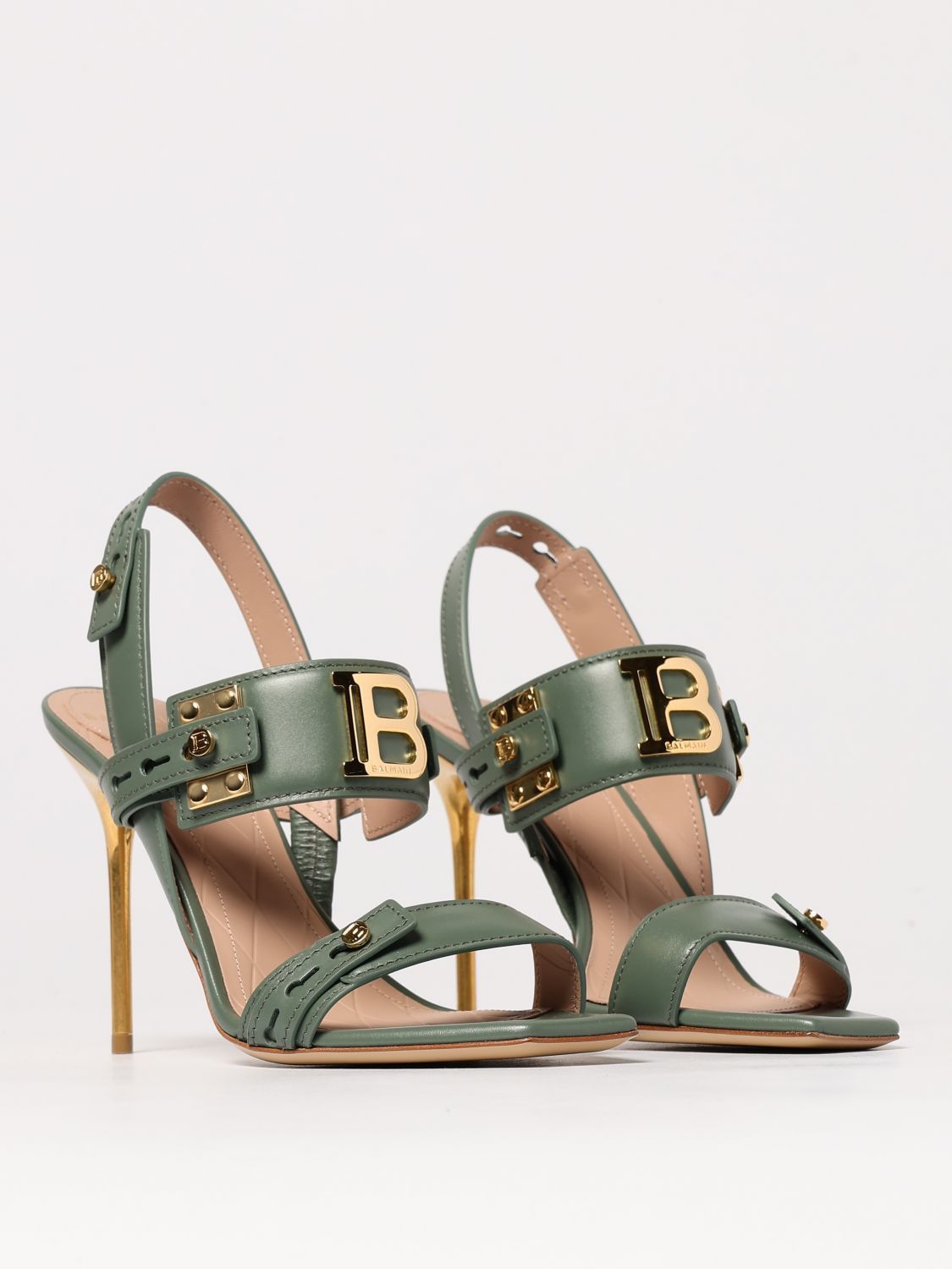Balmain Balmain Heeled Sandals Woman Green Size US 7 / IT 37 - 2 Thumbnail