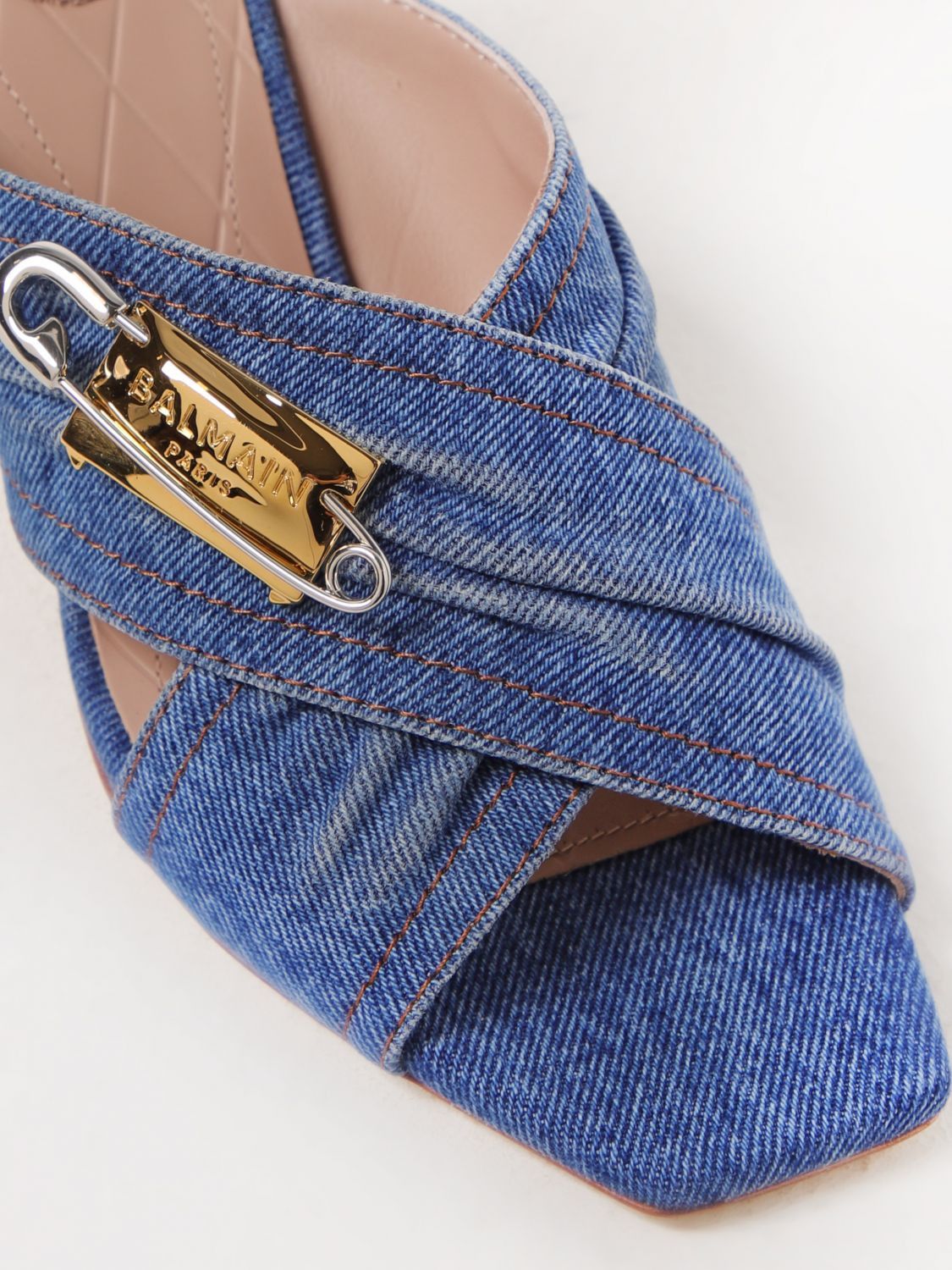 Balmain Balmain Heeled Sandals Woman Blue Size US 7.5 / IT 37.5 - 4 Thumbnail