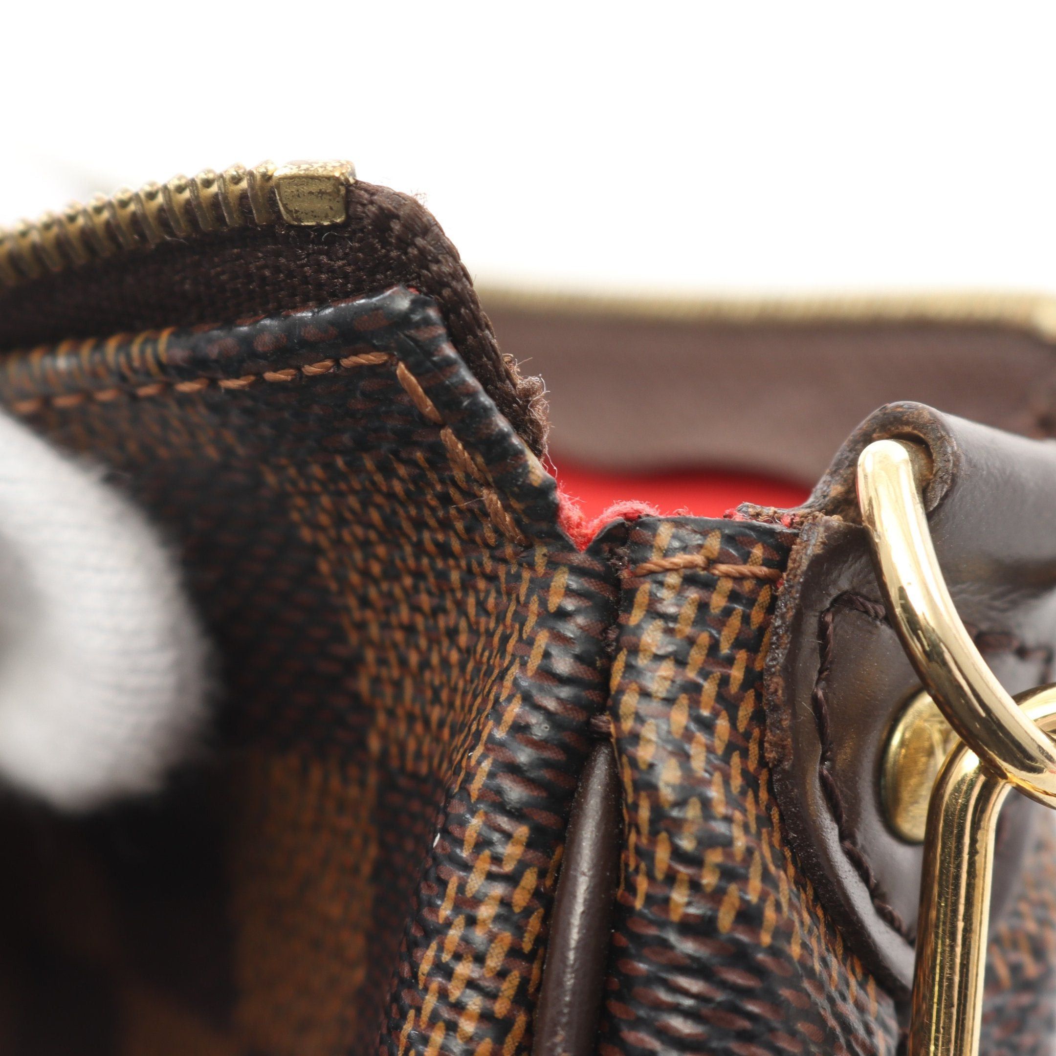Louis Vuitton Louis Vuitton Eva Damier Ebene Chain Handbag Leather Brown Size ONE SIZE - 9 Thumbnail