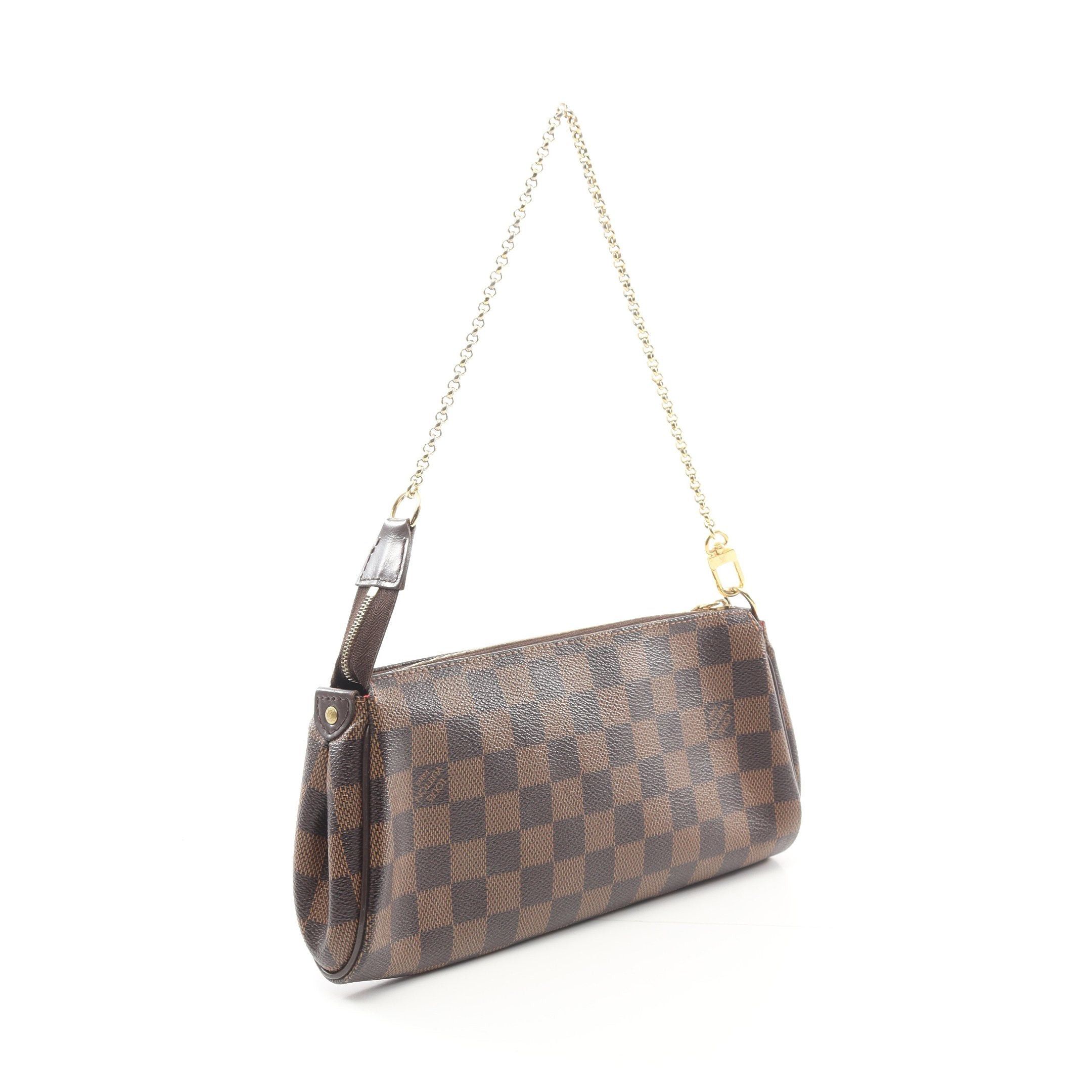 Louis Vuitton Louis Vuitton Eva Damier Ebene Chain Handbag Leather Brown Size ONE SIZE - 2 Thumbnail