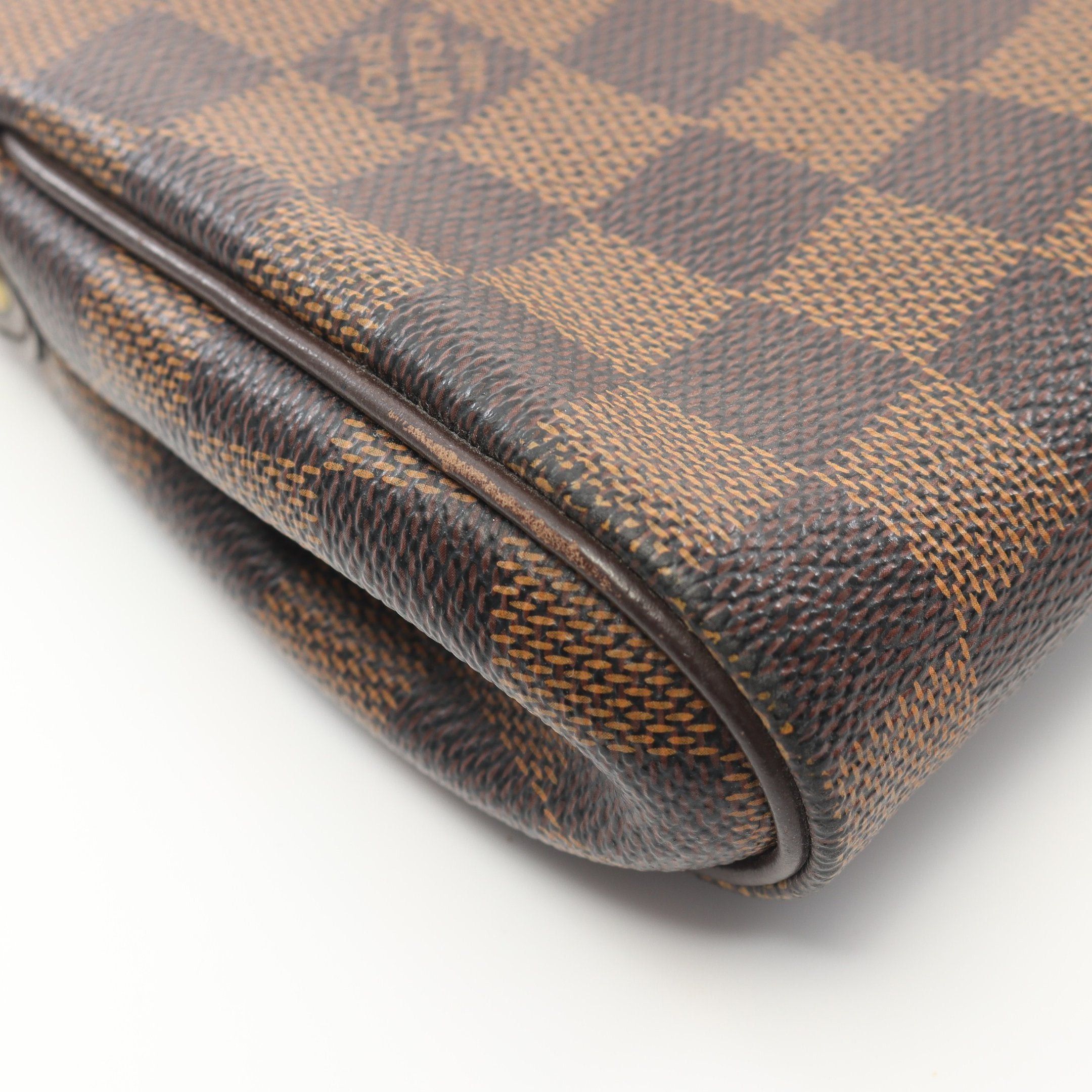 Louis Vuitton Louis Vuitton Eva Damier Ebene Chain Handbag Leather Brown Size ONE SIZE - 8 Thumbnail