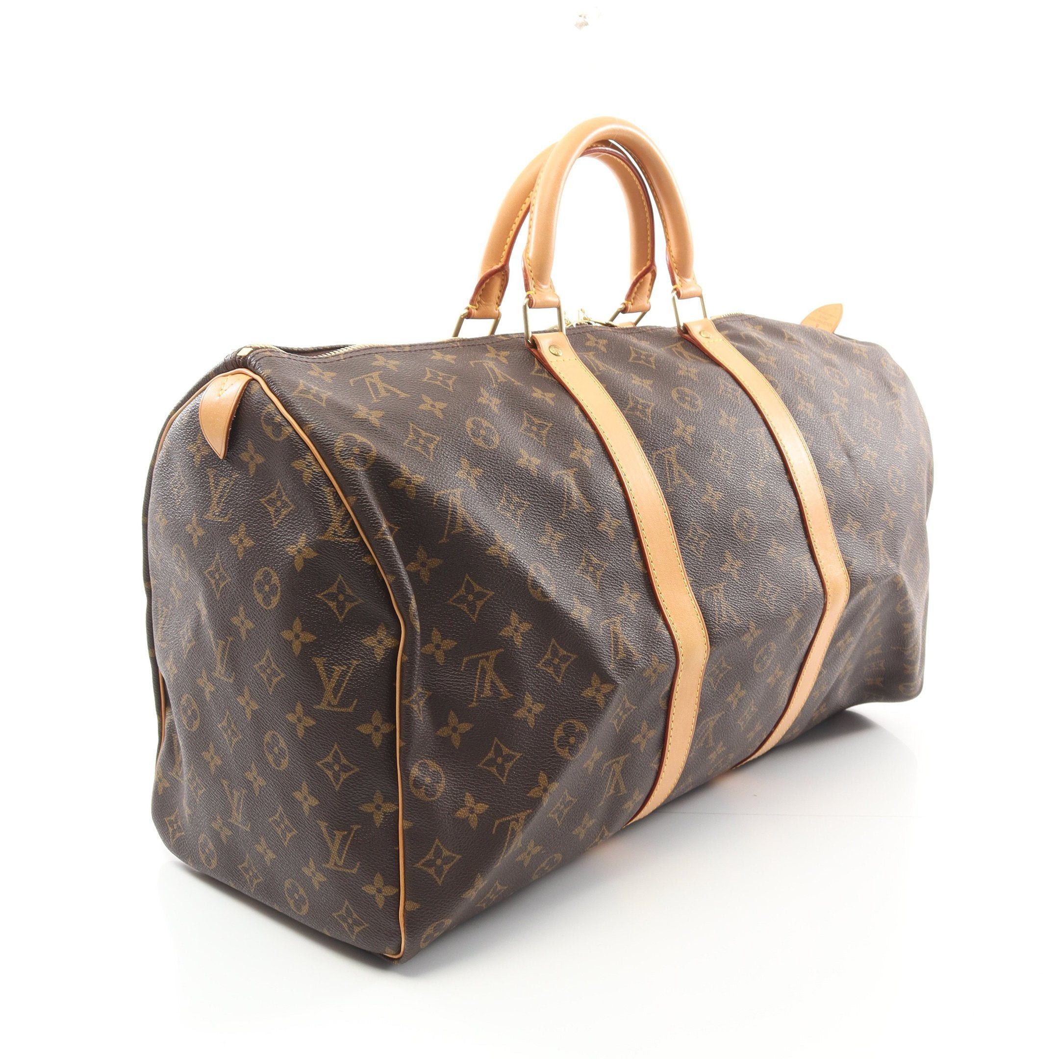 Louis Vuitton Louis Vuitton Keepall 50 Monogram Boston Bag Leather Brown Size ONE SIZE - 2 Thumbnail