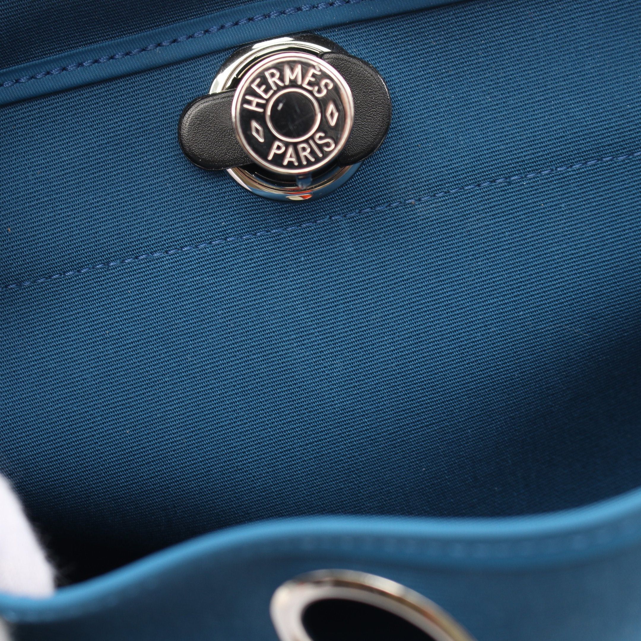 Hermes Hermes Herbag Zip Pm Blue Troupe Mare Handbag Toile Officier Vache Hunter Black Silver Hardware A Stamp Size ONE SIZE - 8 Thumbnail