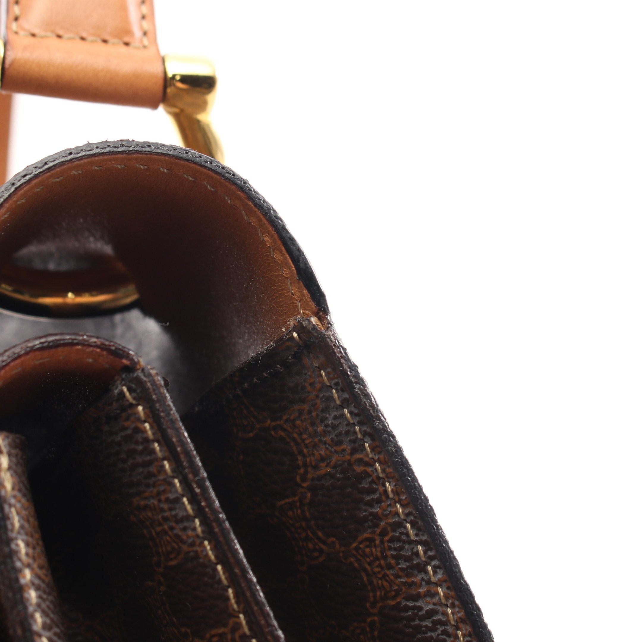 Celine Celine Macadam Handbag Leather Brown Beige Size ONE SIZE - 6 Thumbnail