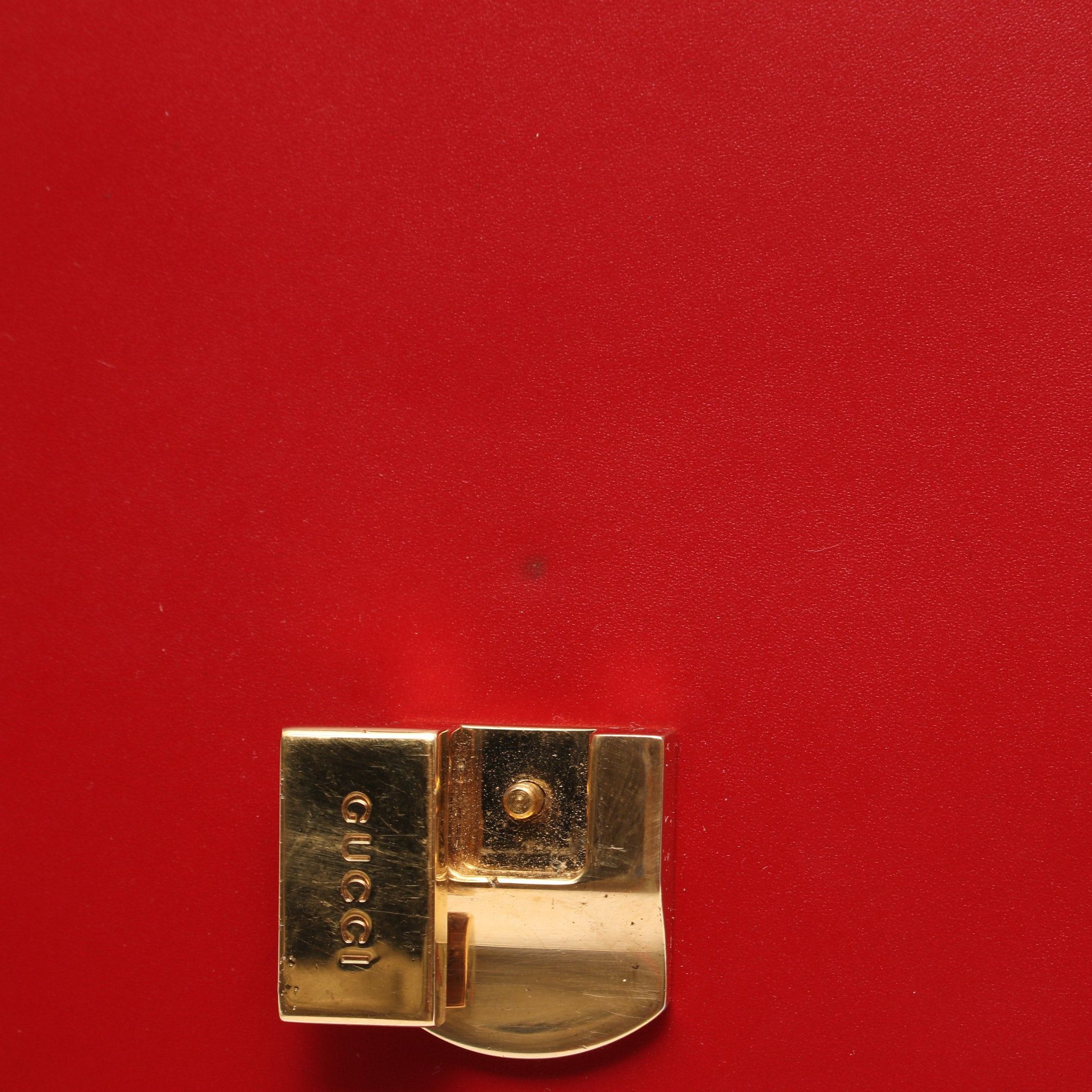 Gucci Gucci Sylvie Small Web Line Shoulder Bag Leather Red Size ONE SIZE - 5 Thumbnail