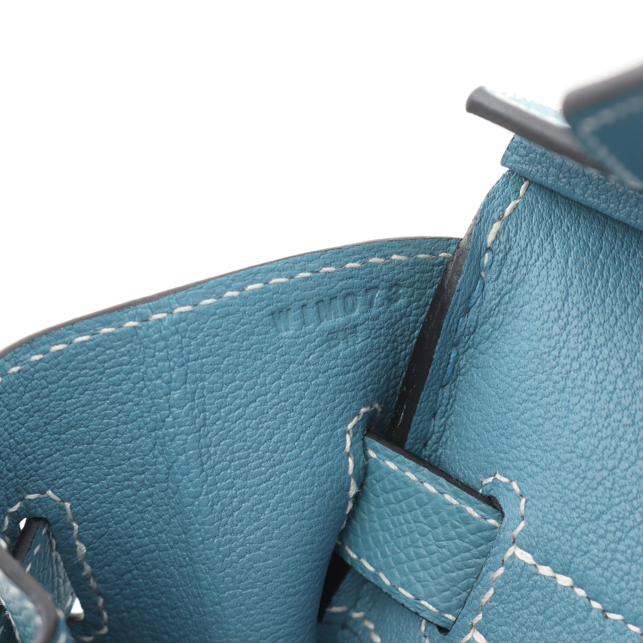 Hermes Hermes Birkin 30 New Blue Jean Handbag Togo Gold Hardware Double Engraved Size ONE SIZE - 5 Thumbnail