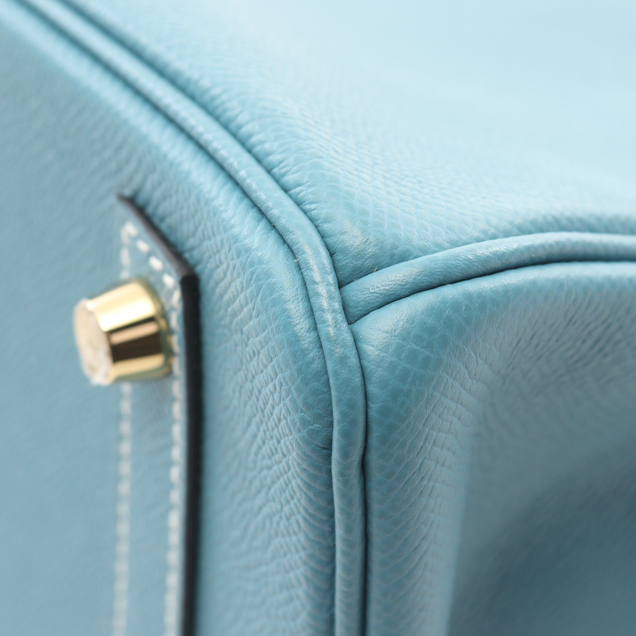 Hermes Hermes Birkin 30 New Blue Jean Handbag Togo Gold Hardware Double Engraved Size ONE SIZE - 8 Thumbnail