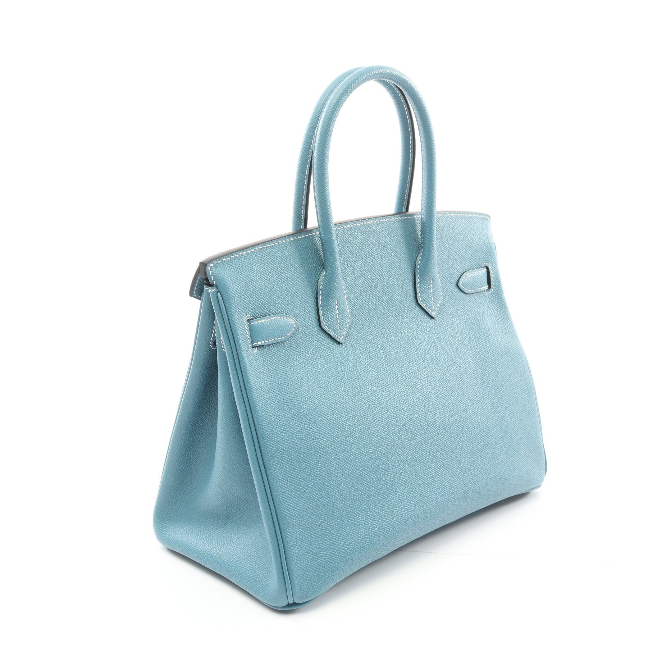Hermes Hermes Birkin 30 New Blue Jean Handbag Togo Gold Hardware Double Engraved Size ONE SIZE - 2 Thumbnail