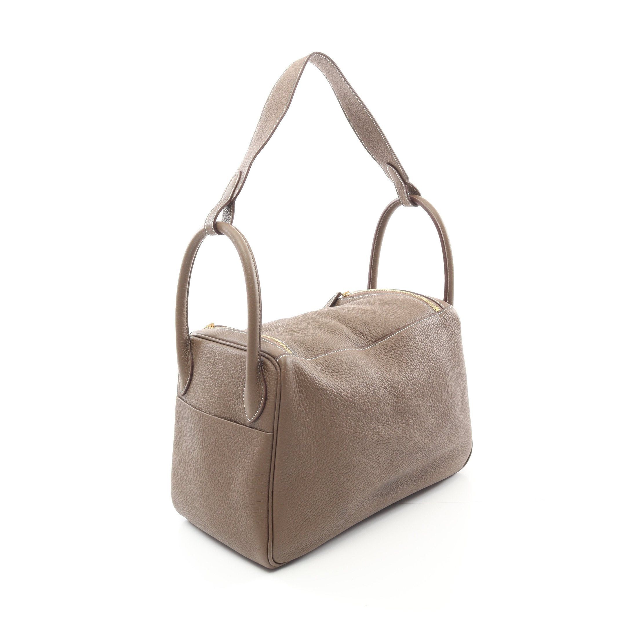 Hermes Hermes Lindy 30 Etoupe Shoulder Bag Clemence Leather Gray Brown Gold Hardware U Stamp Size ONE SIZE - 2 Thumbnail