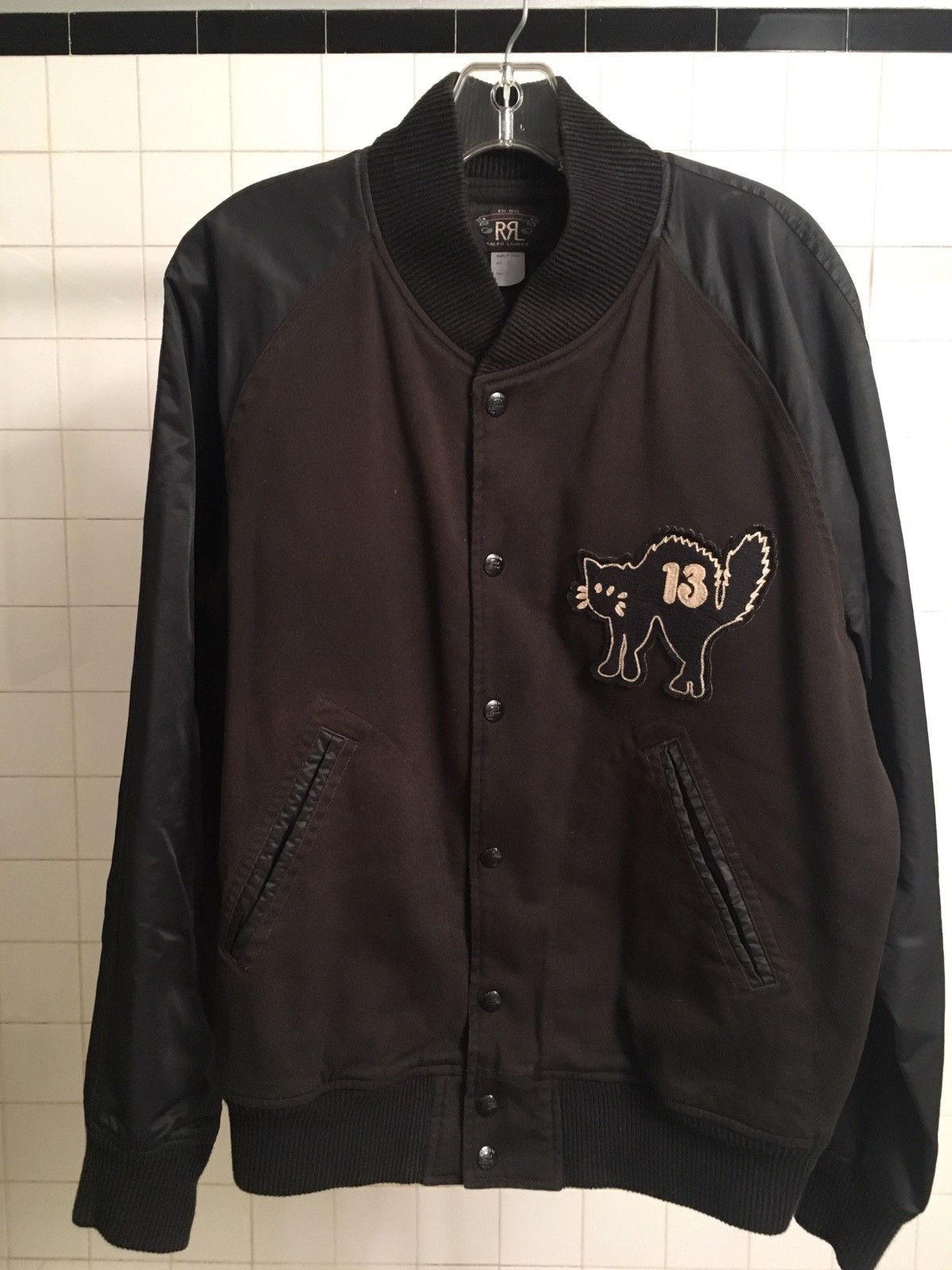 RRL Ralph Lauren Black Cat Bomber Jacket | Grailed