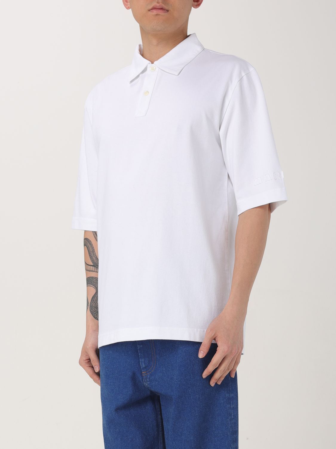 Marni Marni Polo Shirt Men White Size US S / EU 44-46 / 1 - 4 Thumbnail