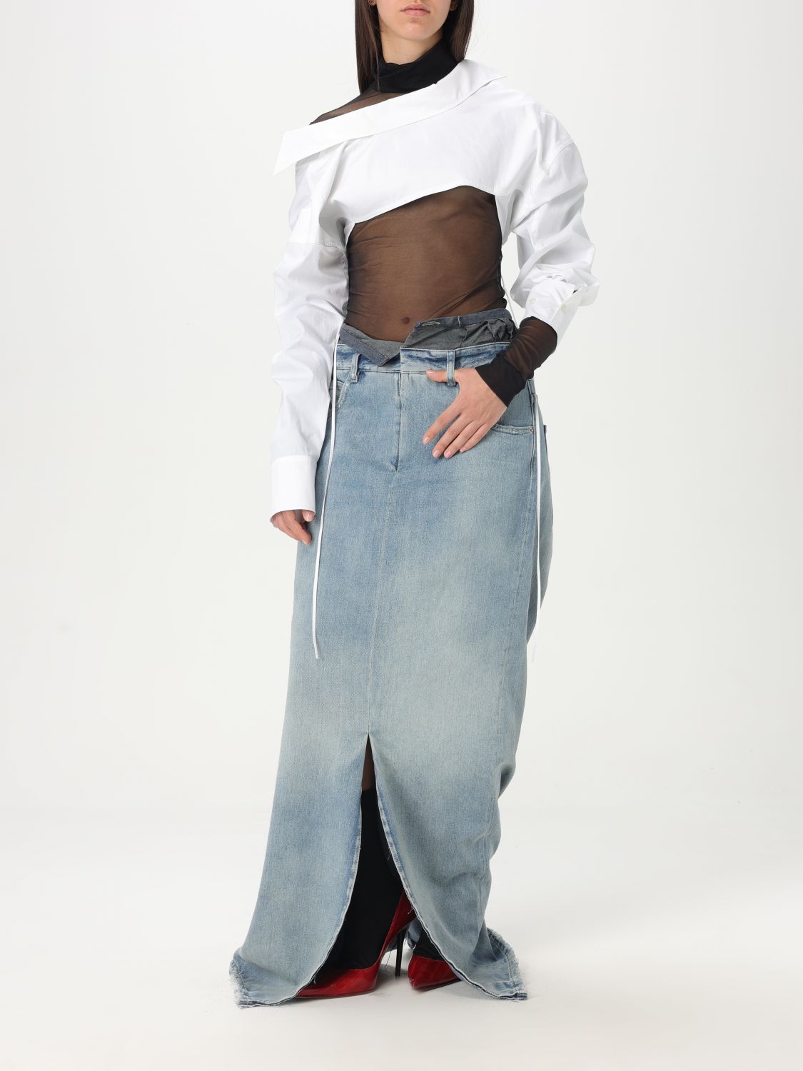 Maison Margiela Maison Margiela Skirt Woman Blue Size 28" / US 6 / IT 42 - 2 Thumbnail