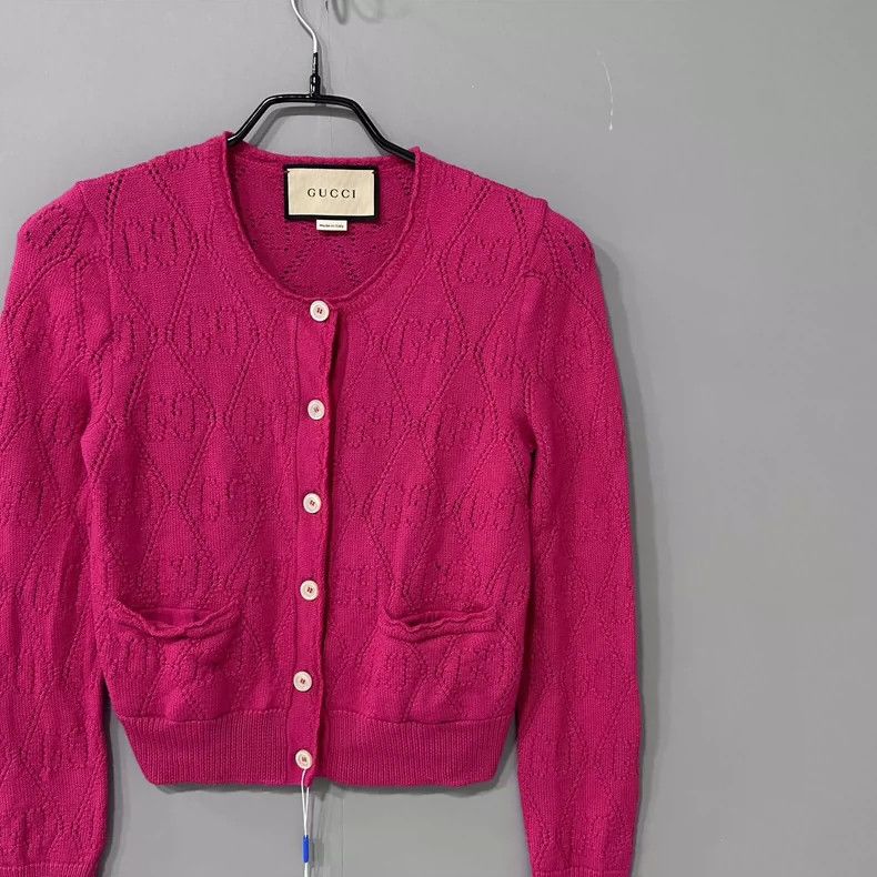 Gucci Pink Lace Patterned Cardigan Size M / US 6-8 / IT 42-44 - 2 Thumbnail