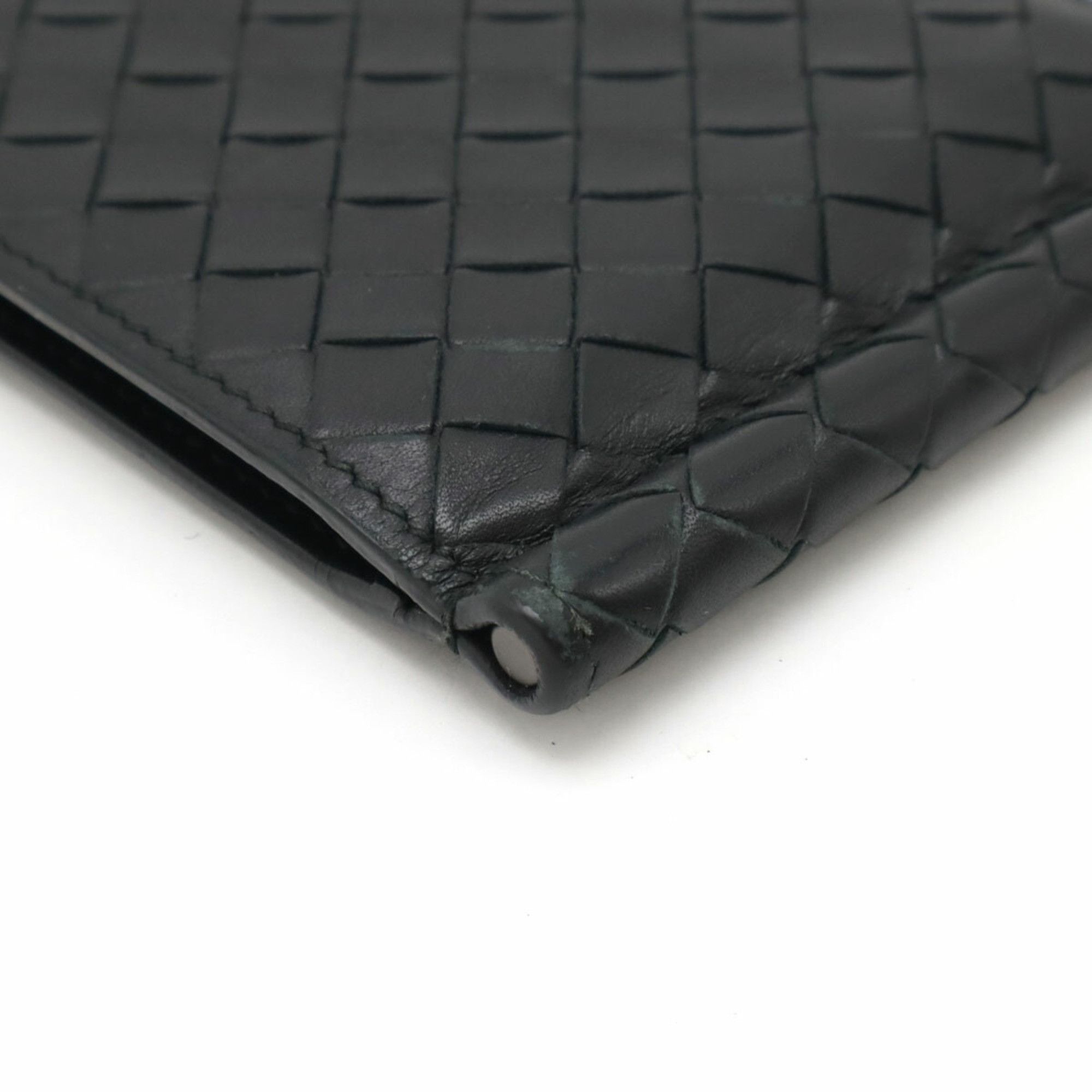 Bottega Veneta Bottega Veneta Intrecciato Bi-fold Wallet with Money Clip Leather Black 123180 Size ONE SIZE - 4 Thumbnail