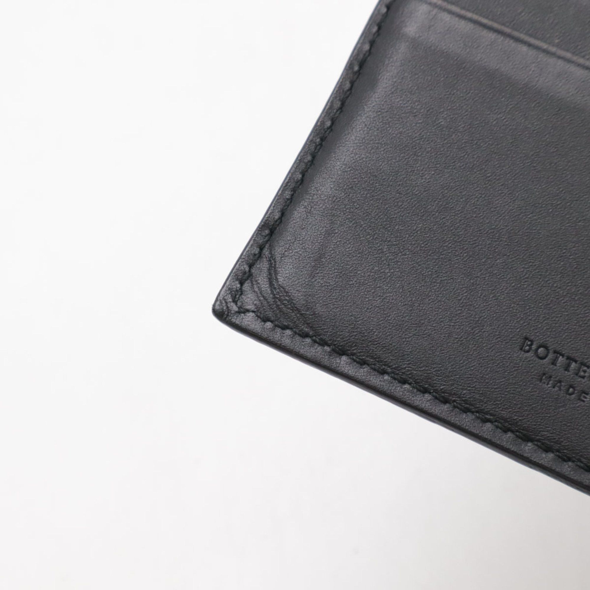 Bottega Veneta Bottega Veneta Intrecciato Bi-fold Wallet with Money Clip Leather Black 123180 Size ONE SIZE - 7 Thumbnail