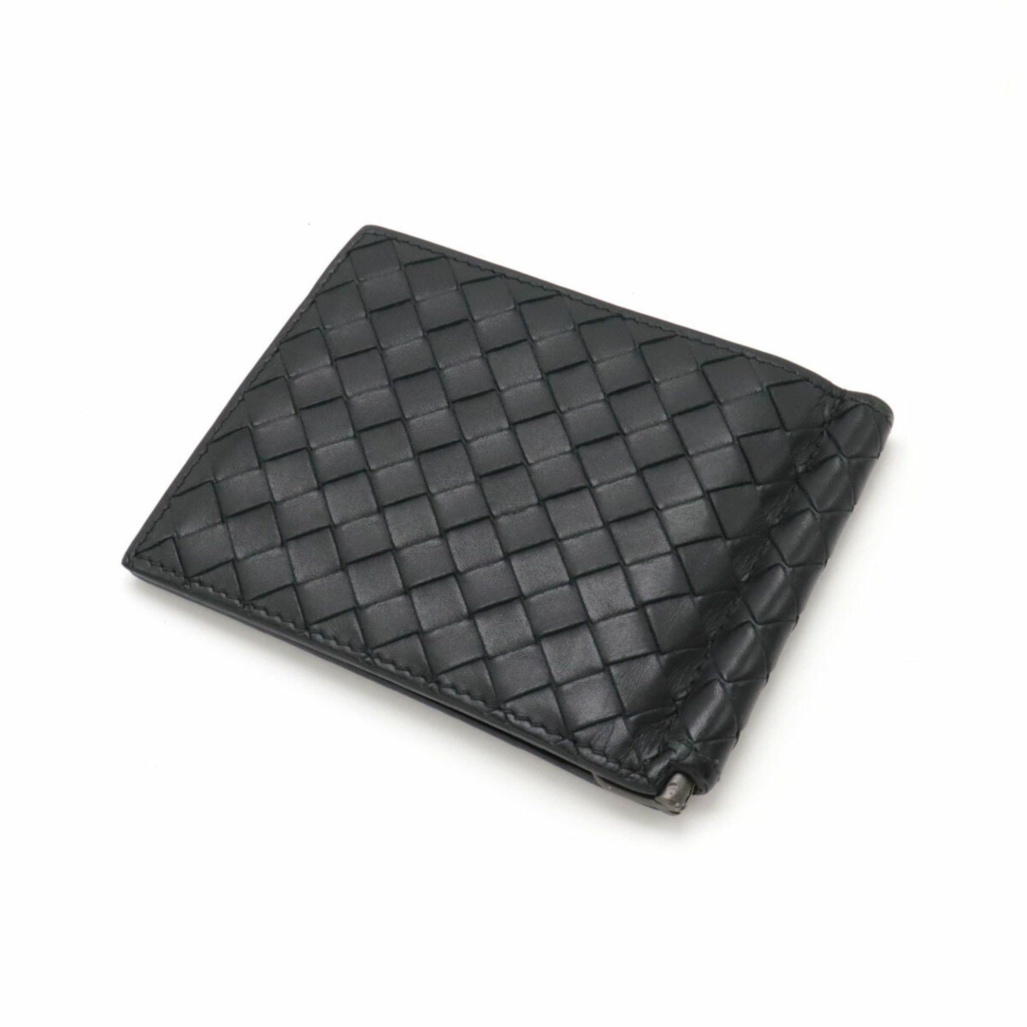 Bottega Veneta Bottega Veneta Intrecciato Bi-fold Wallet with Money Clip Leather Black 123180 Size ONE SIZE - 3 Thumbnail