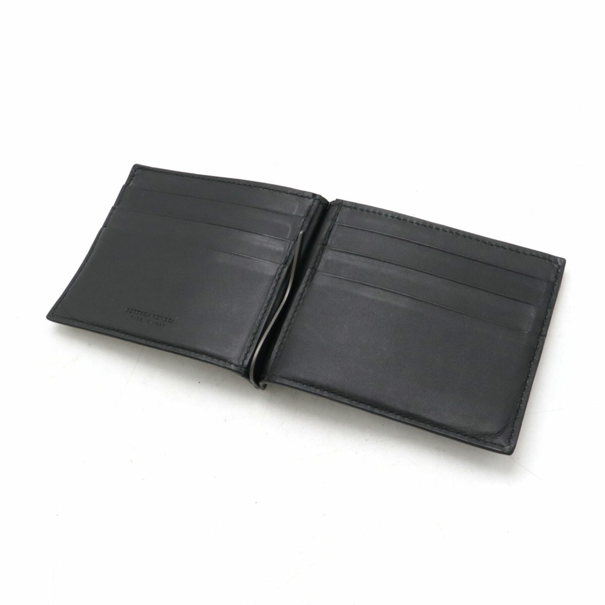Bottega Veneta Bottega Veneta Intrecciato Bi-fold Wallet with Money Clip Leather Black 123180 Size ONE SIZE - 5 Thumbnail