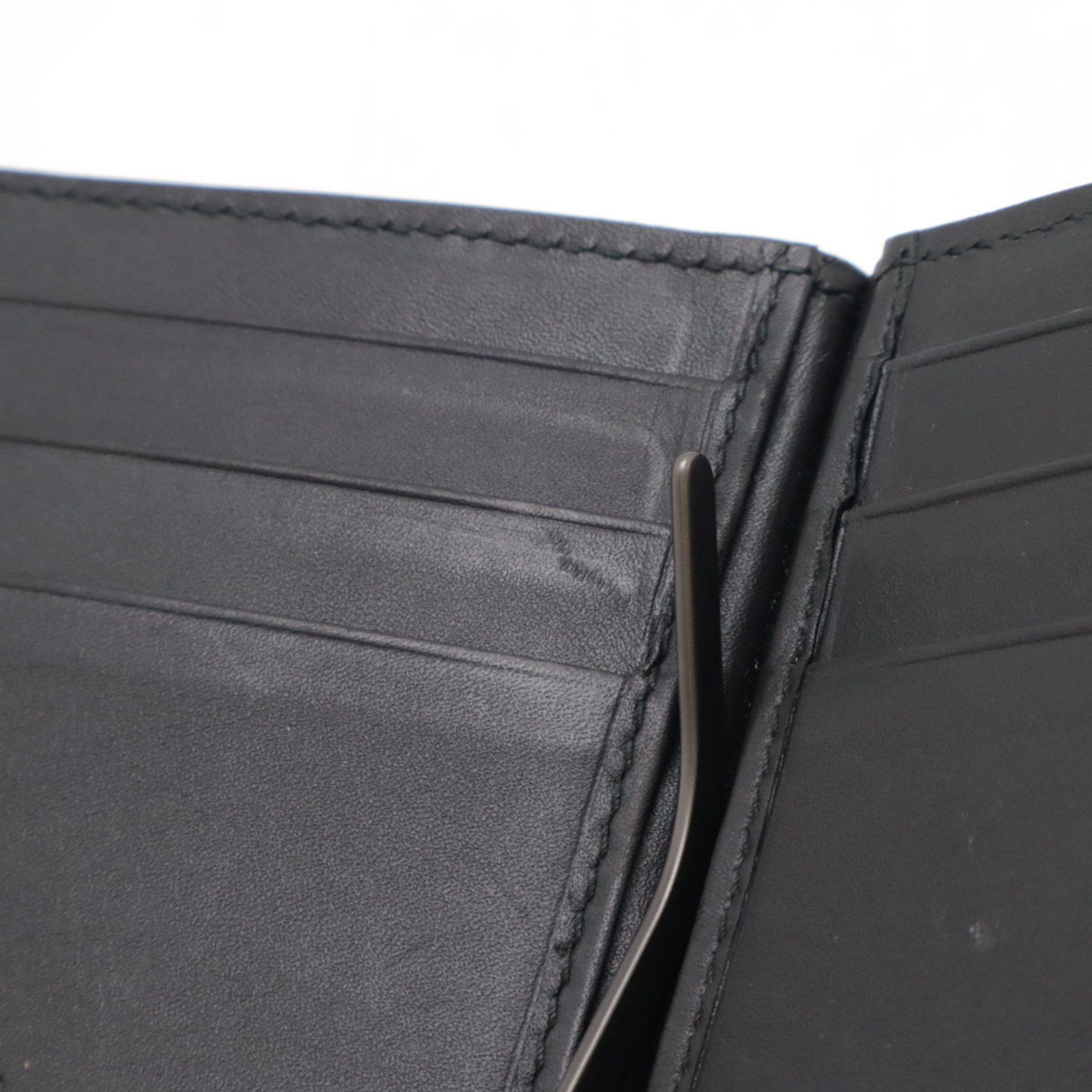 Bottega Veneta Bottega Veneta Intrecciato Bi-fold Wallet with Money Clip Leather Black 123180 Size ONE SIZE - 6 Thumbnail