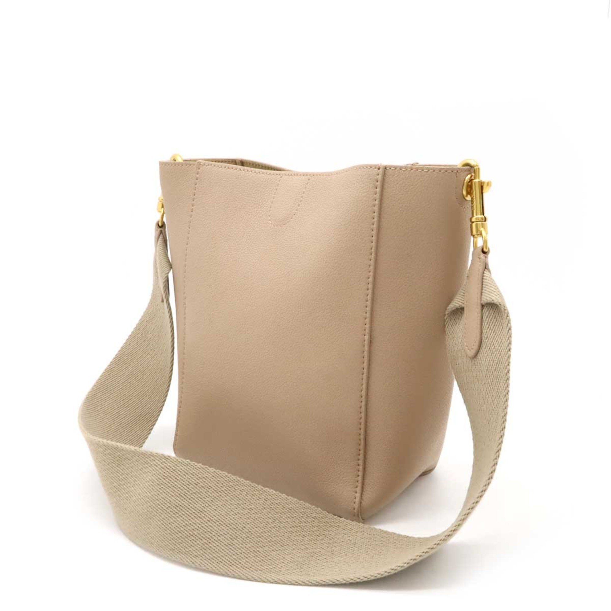 Celine CELINE Sangle Bucket Small Shoulder Bag Leather Beige 189303 Size ONE SIZE - 3 Thumbnail