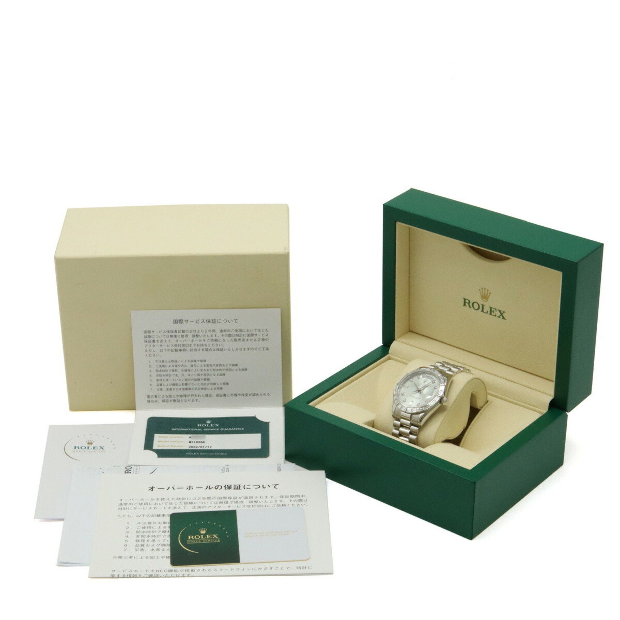 Rolex Rolex Day-Date Silver Dial Pt Platinum Diamond Bucket K Series Men's AT Automatic Watch 118366A Size ONE SIZE - 10 Thumbnail