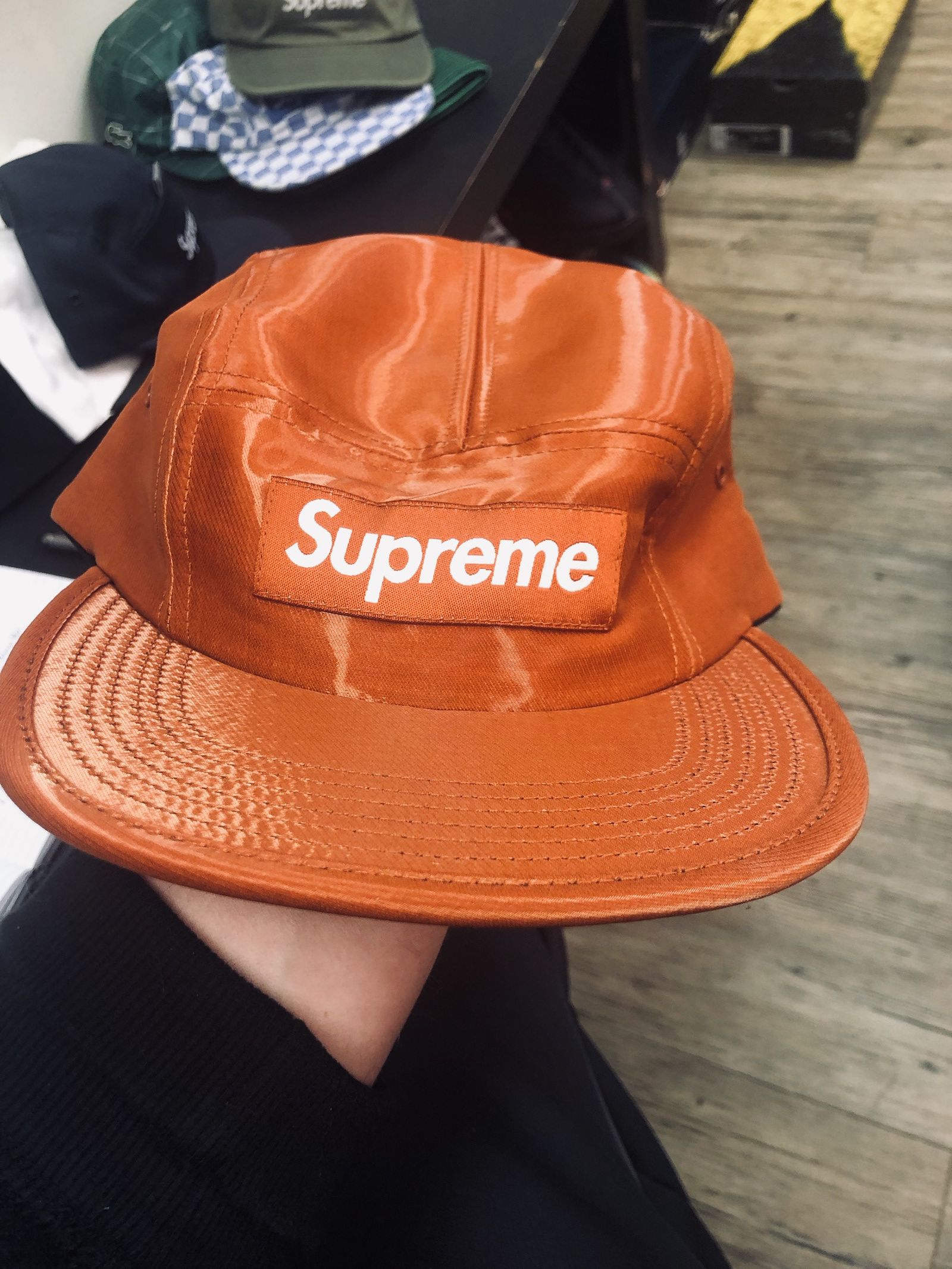 Supreme Orange Liquid Silk Camp Cap Grailed