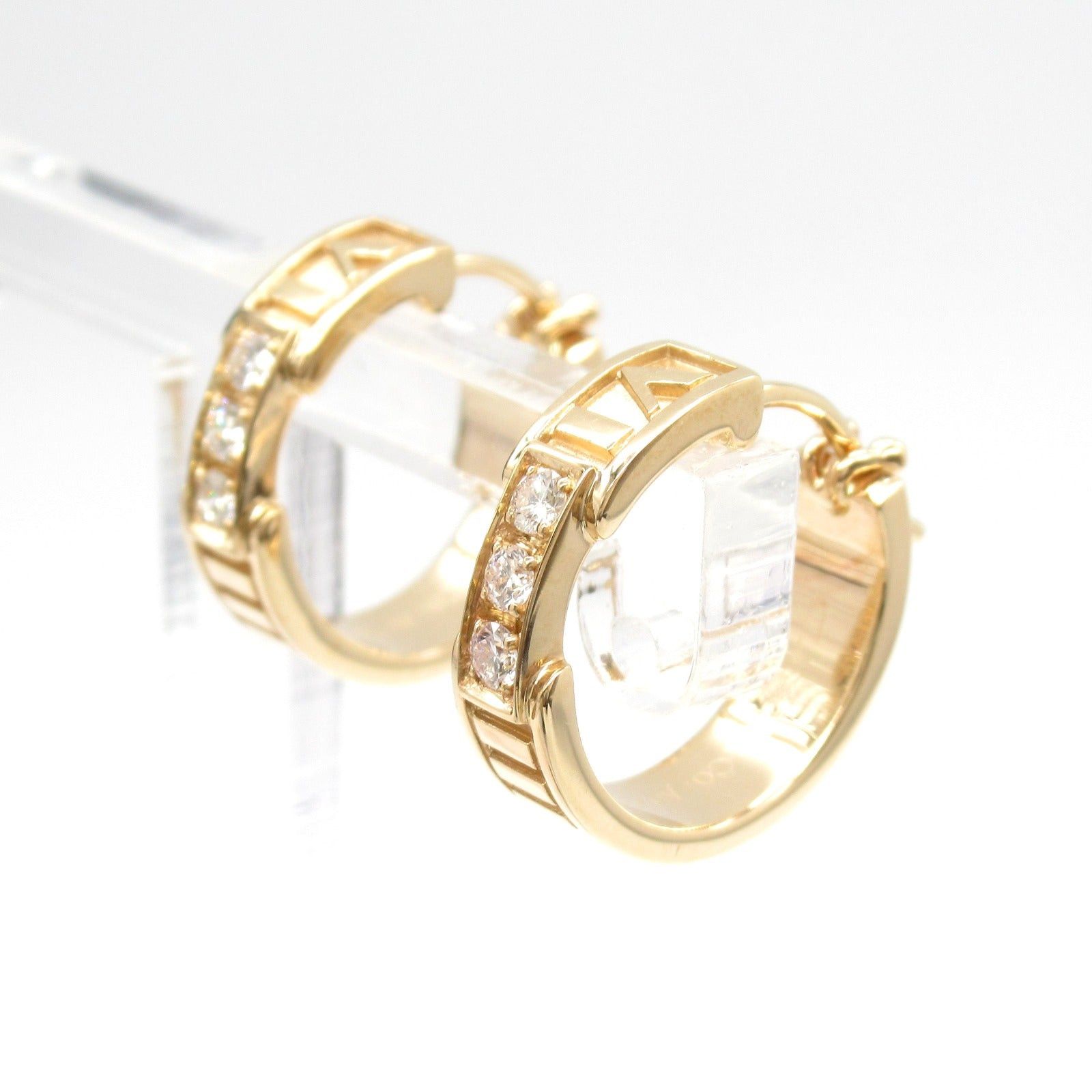 Tiffany & Co. Tiffany Co Atlas Earrings Diamond K18Pg (Pink Gold) Clear Size ONE SIZE - 2 Thumbnail