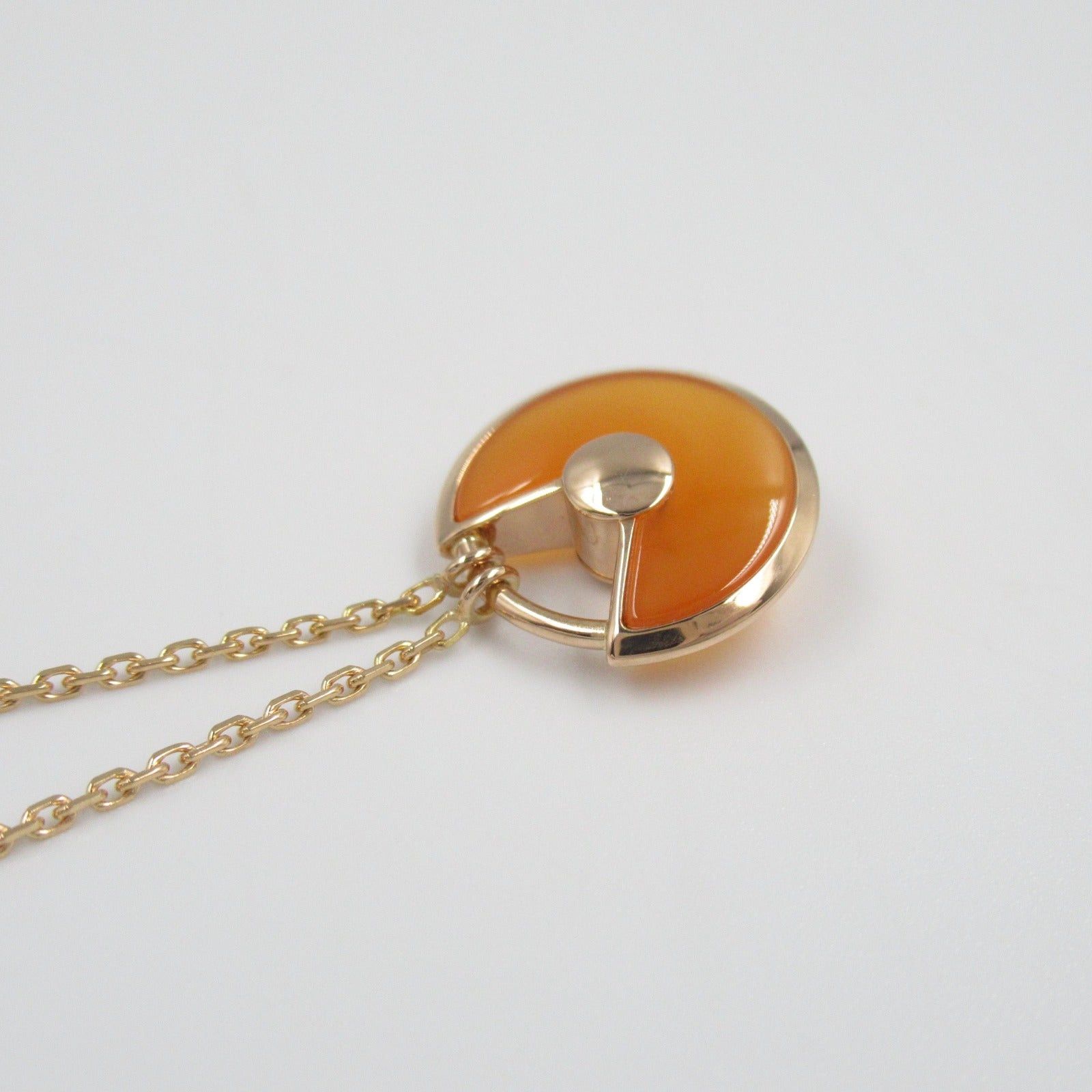 Cartier Cartier Amulet De Cartier Necklace Carnelian K18Pg (Pink Gold) Diamond Clear Orange Size ONE SIZE - 6 Thumbnail