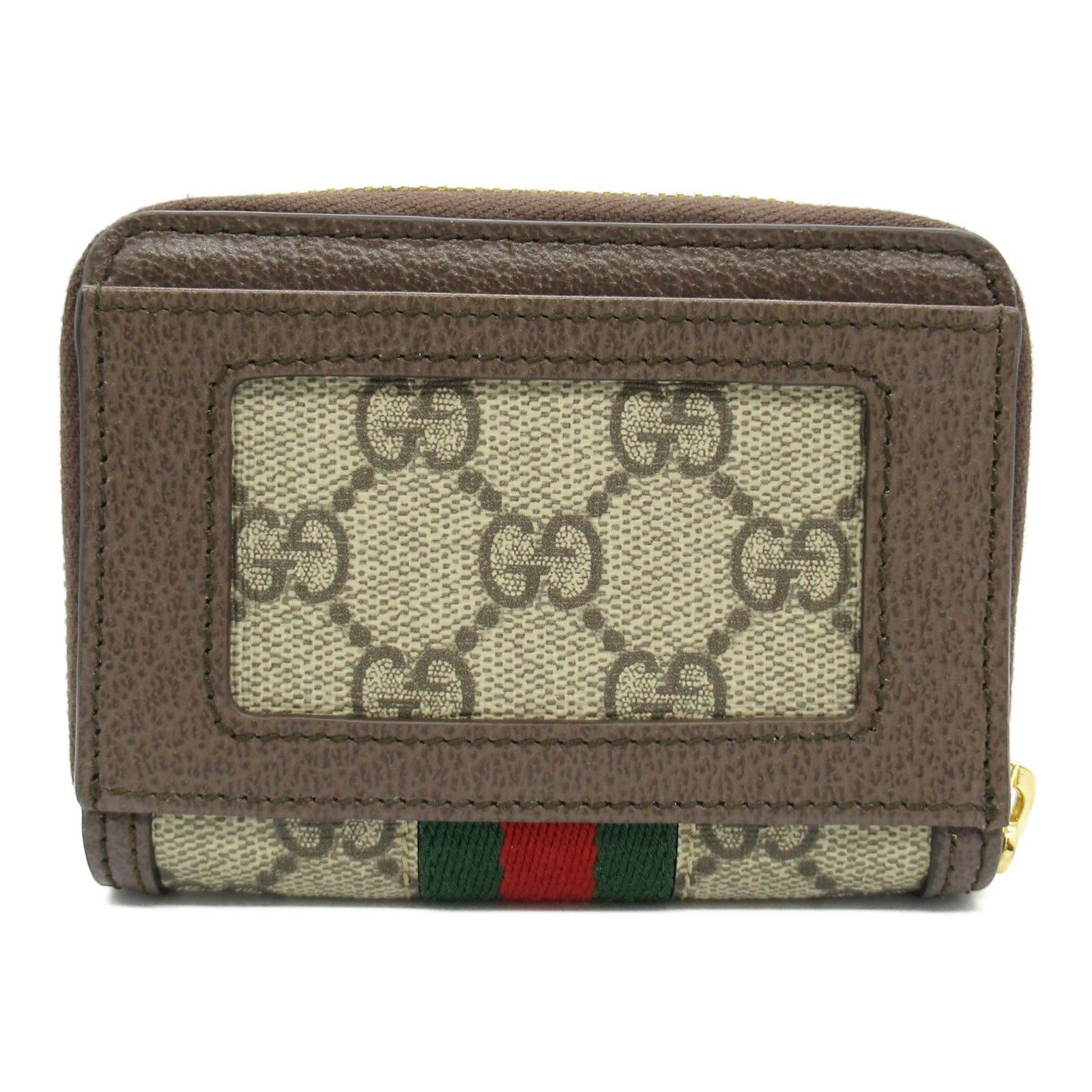 Gucci Gucci Ophidia Card Case Coated Canvas Leather Brown Beige Size ONE SIZE - 2 Thumbnail