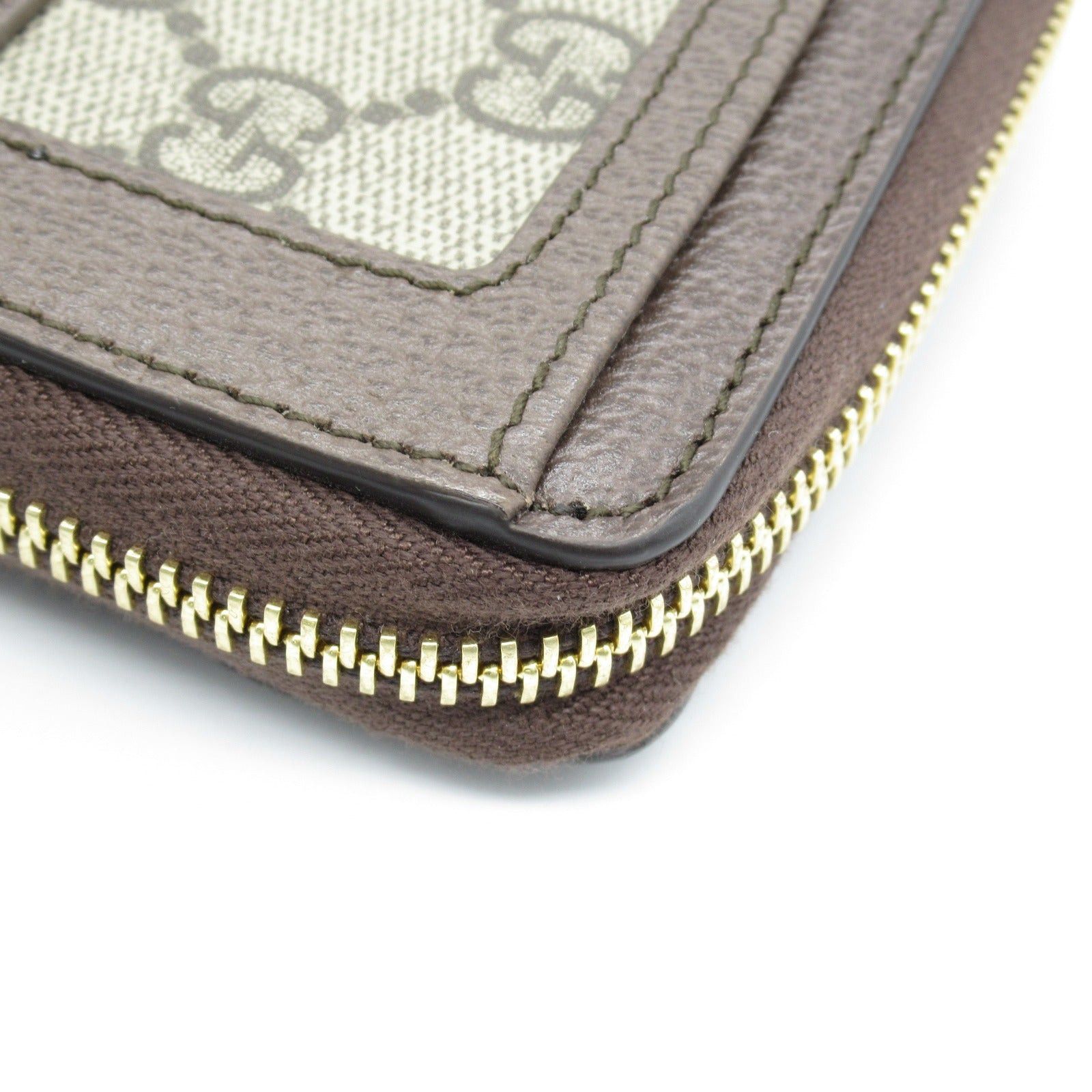 Gucci Gucci Ophidia Card Case Coated Canvas Leather Brown Beige Size ONE SIZE - 8 Thumbnail