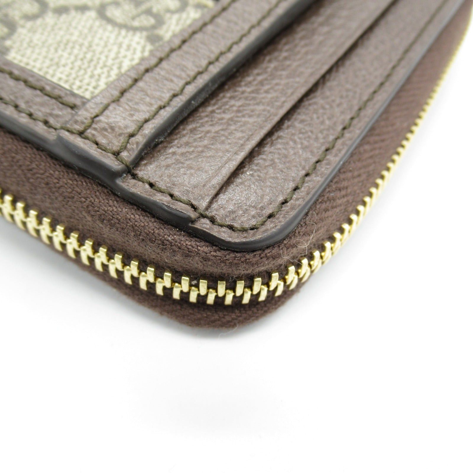 Gucci Gucci Ophidia Card Case Coated Canvas Leather Brown Beige Size ONE SIZE - 9 Thumbnail